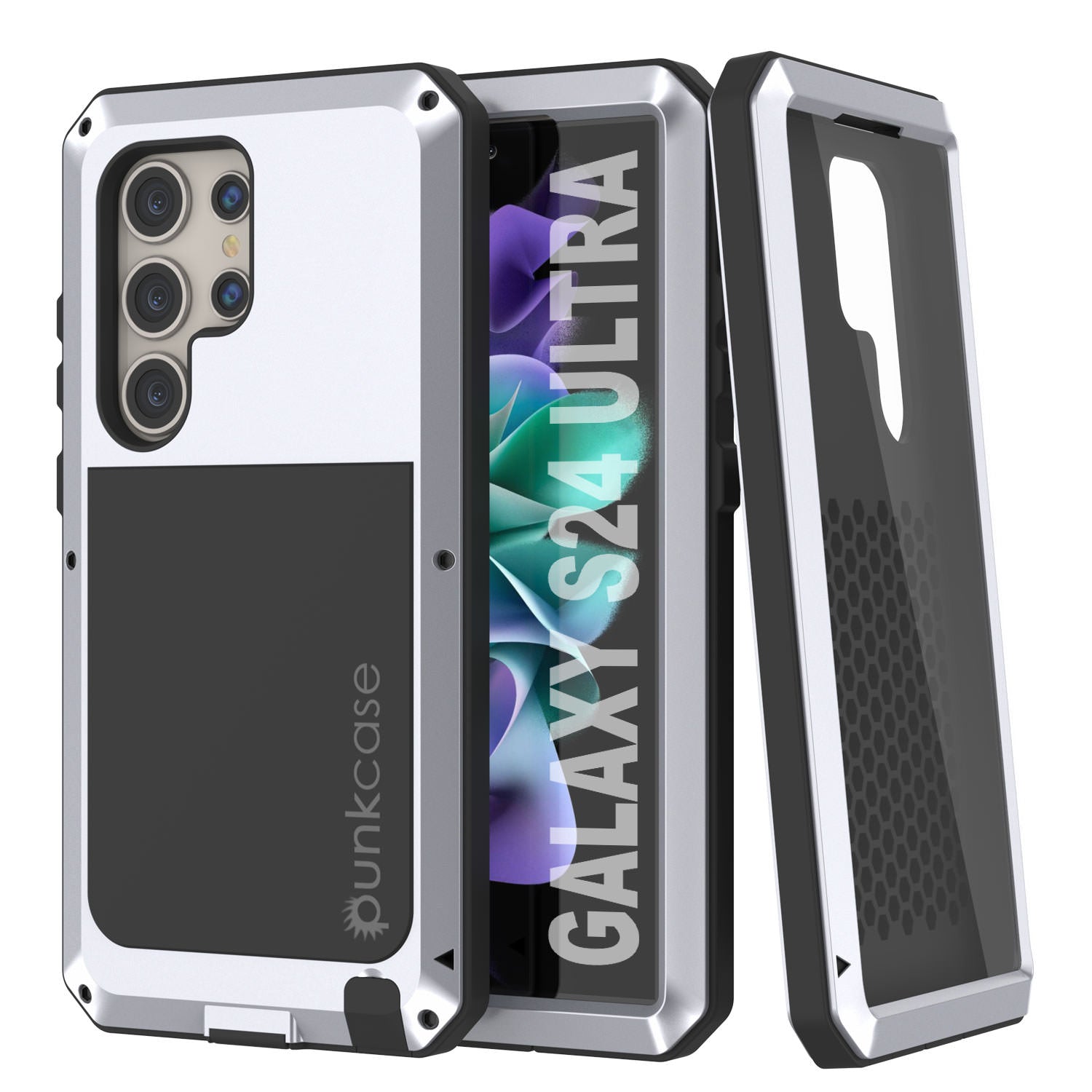 Galaxy S24 Ultra Metal Case, Heavy Duty Military Grade Armor Cover [shock proof] Full Body Hard [White]