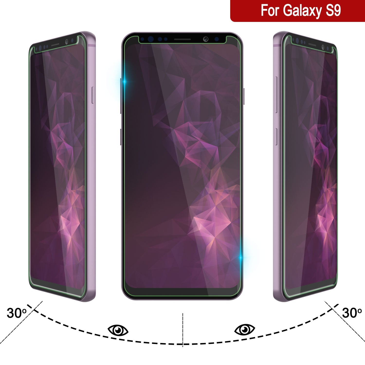 Galaxy S9  Gold Punkcase Glass SHIELD Tempered Glass Screen Protector 0.33mm Thick 9H Glass