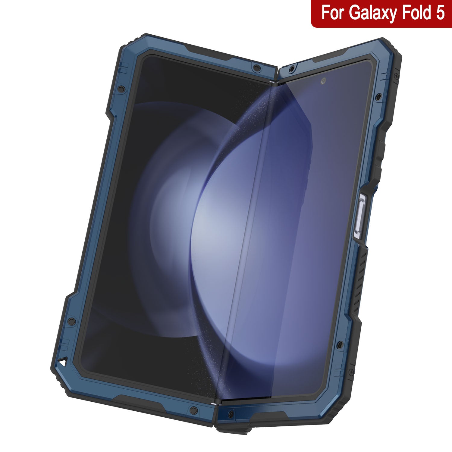 Galaxy Z Fold5 Metal Case, Heavy Duty Military Grade Armor Cover Full Body Hard [Blue]