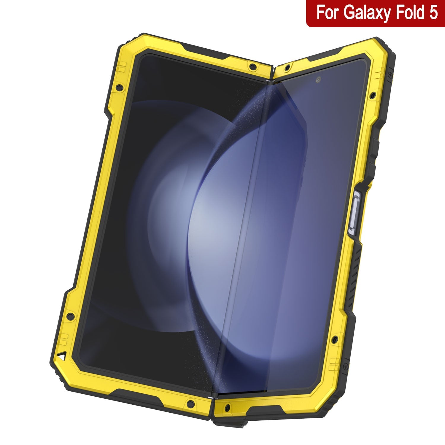 Galaxy Z Fold5 Metal Case, Heavy Duty Military Grade Armor Cover Full Body Hard [Neon]