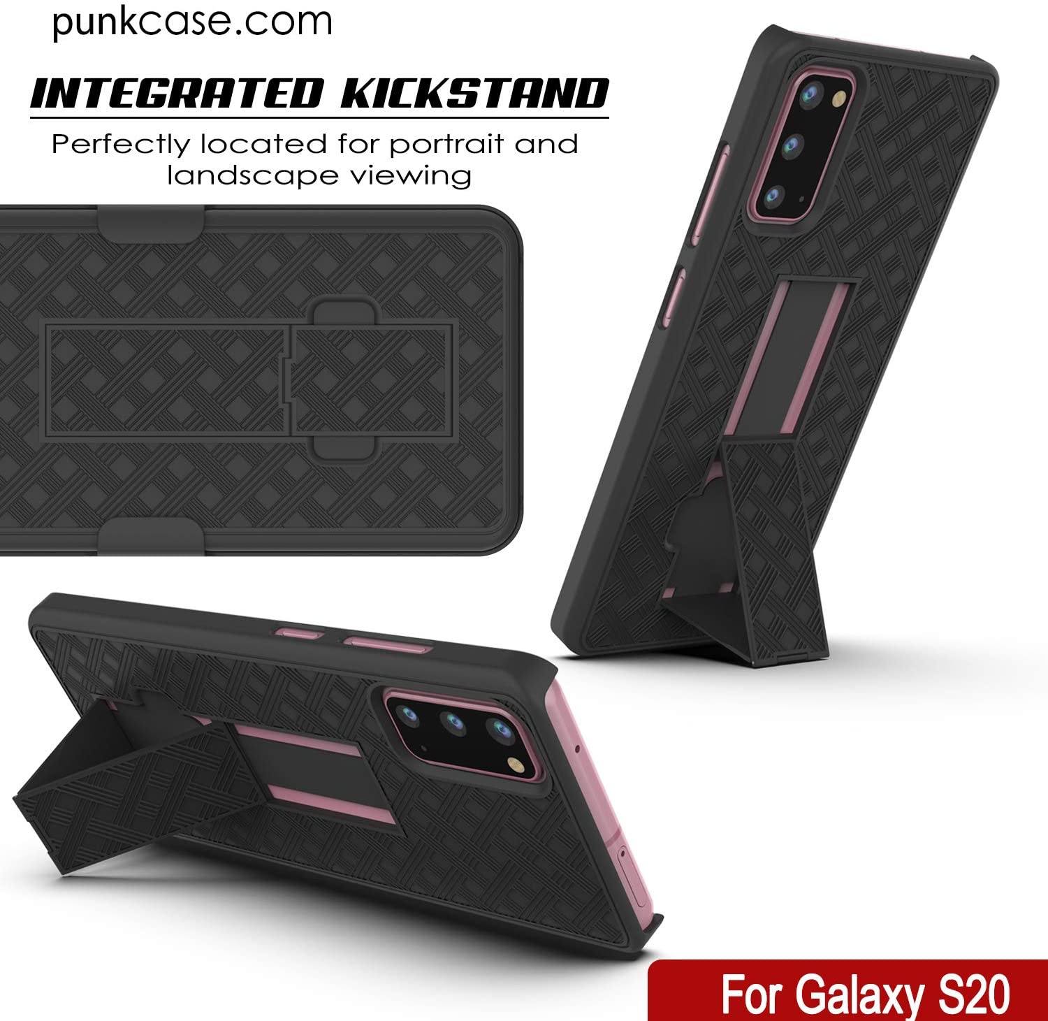 Galaxy S24 Case, Punkcase Holster Belt Clip With Screen Protector [Red]