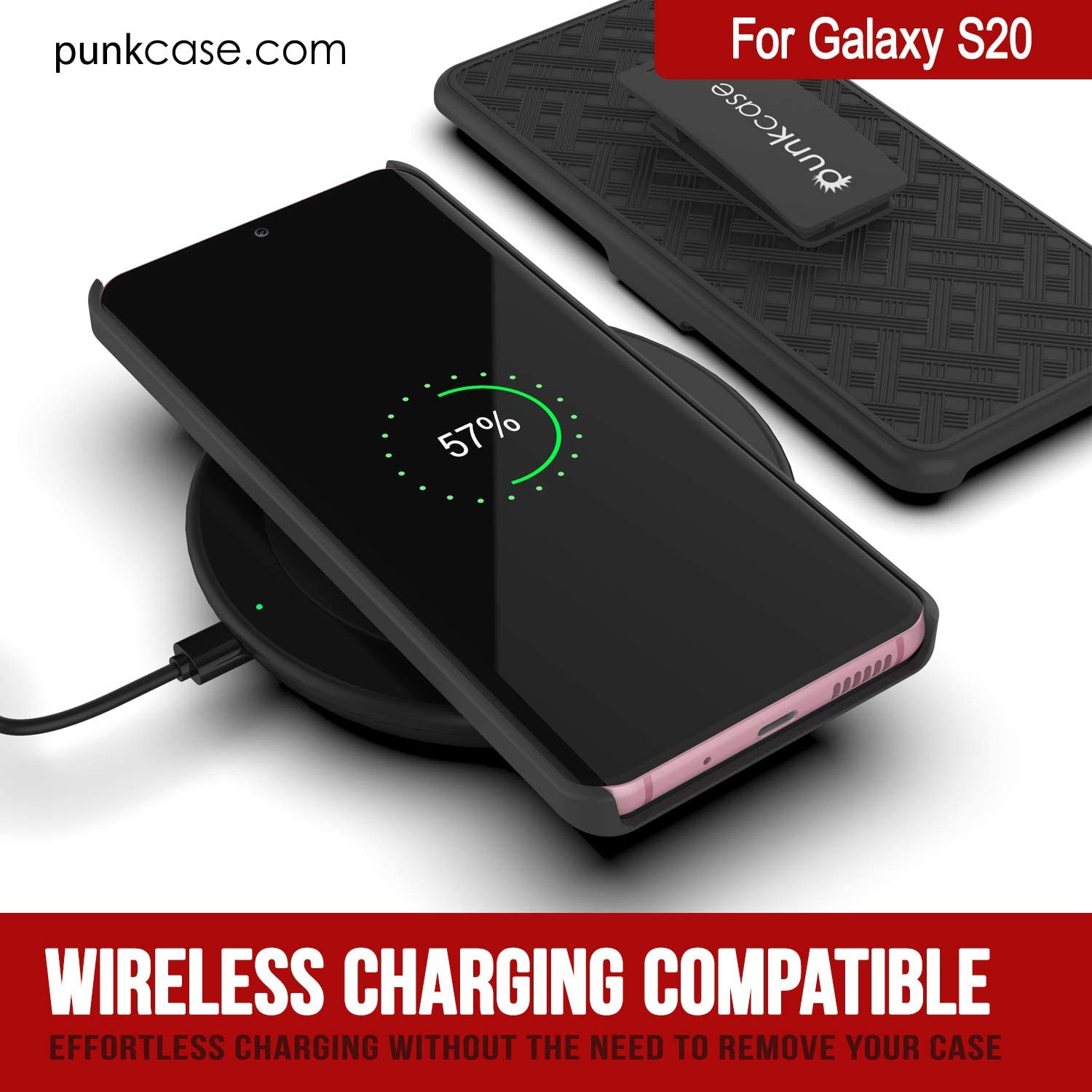 Galaxy S24 Case, Punkcase Holster Belt Clip With Screen Protector [Red]