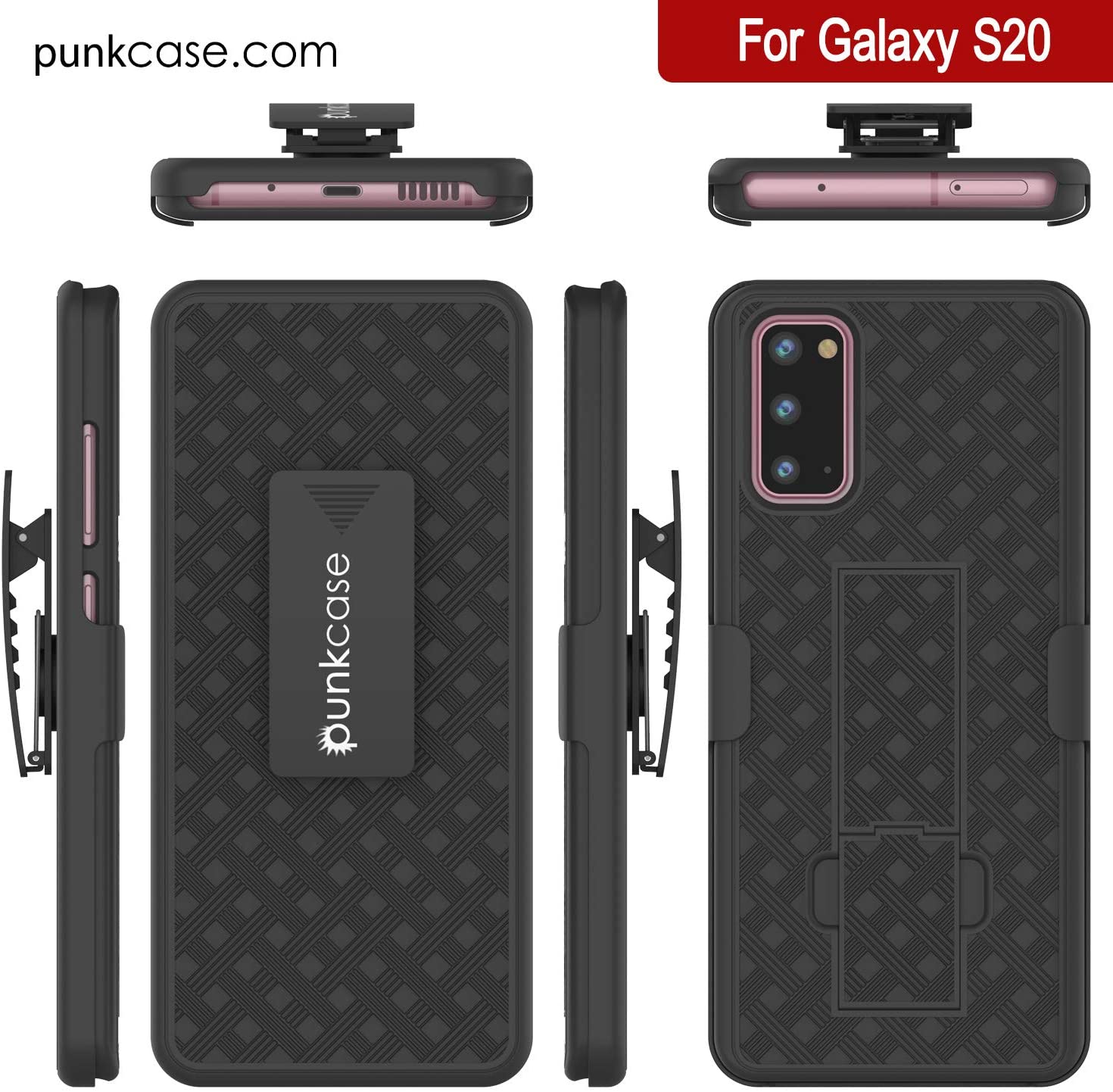 Galaxy S24 Case, Punkcase Holster Belt Clip With Screen Protector [Red]