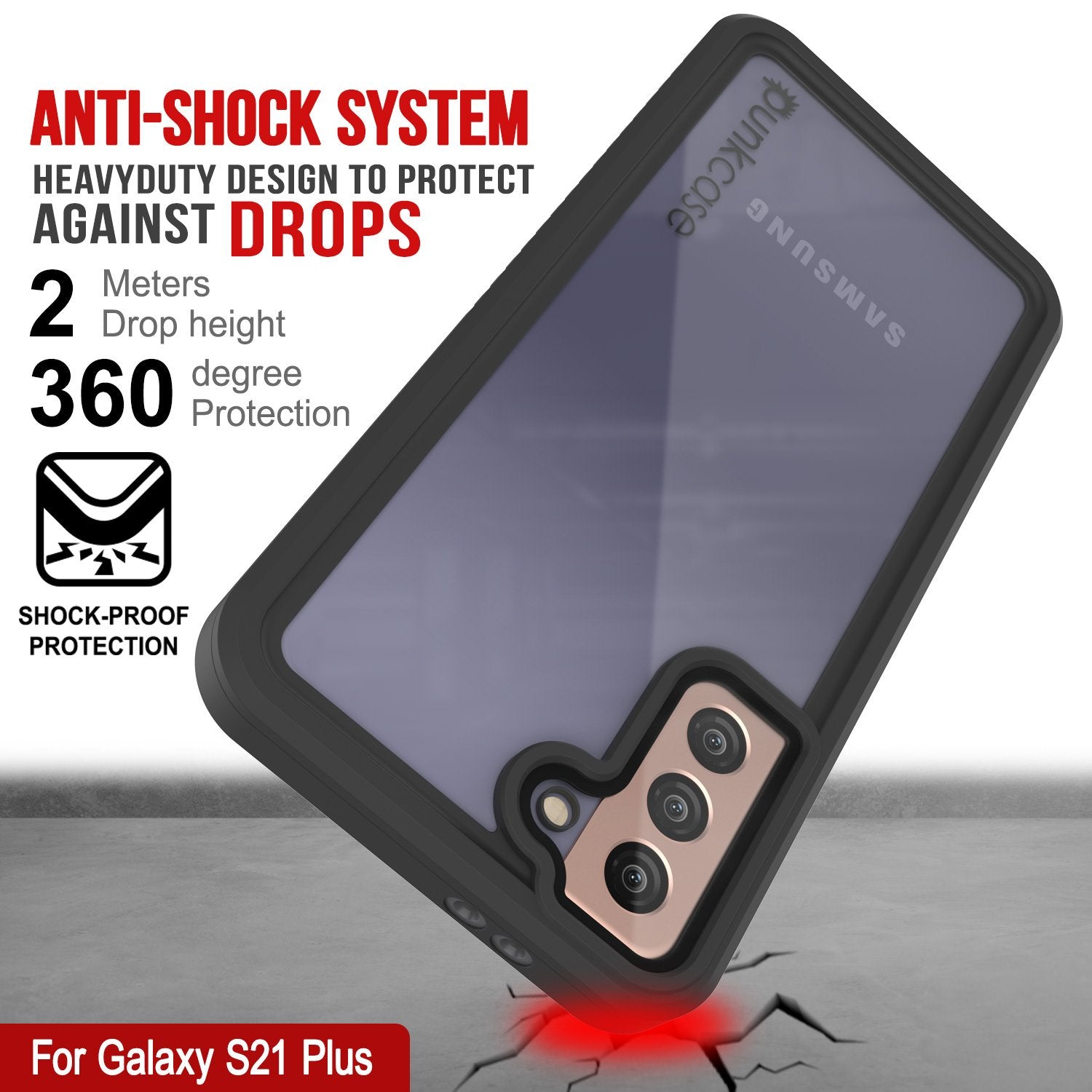 Galaxy S21+ Plus Water/Shock/Snowproof [Extreme Series] Slim Screen Protector Case [Pink]