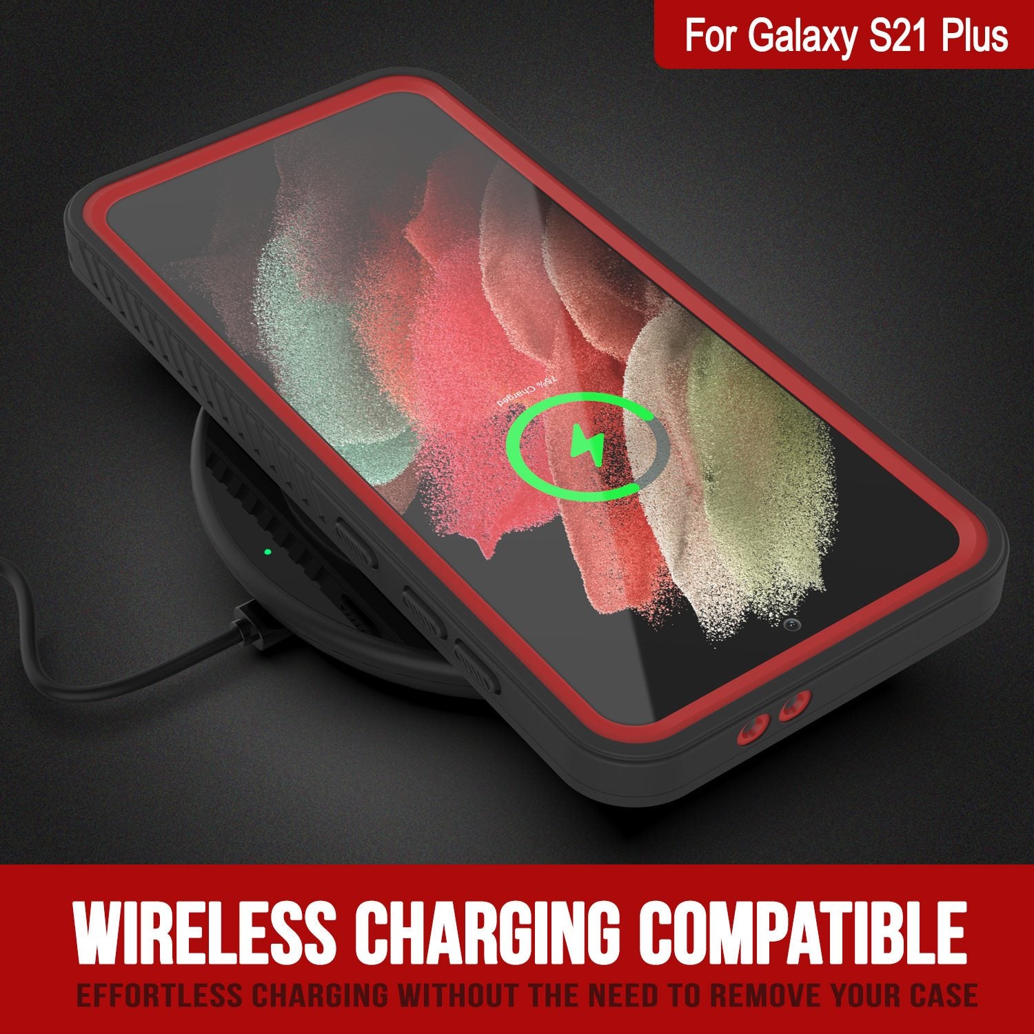 Galaxy S21+ Plus Water/Shock/Snowproof [Extreme Series] Slim Screen Protector Case [Red]