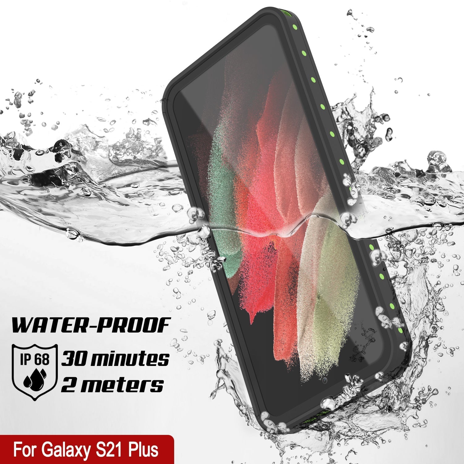 Galaxy S22+ Plus Waterproof Case PunkCase StudStar Light Green Thin 6.6ft Underwater IP68 ShockProof