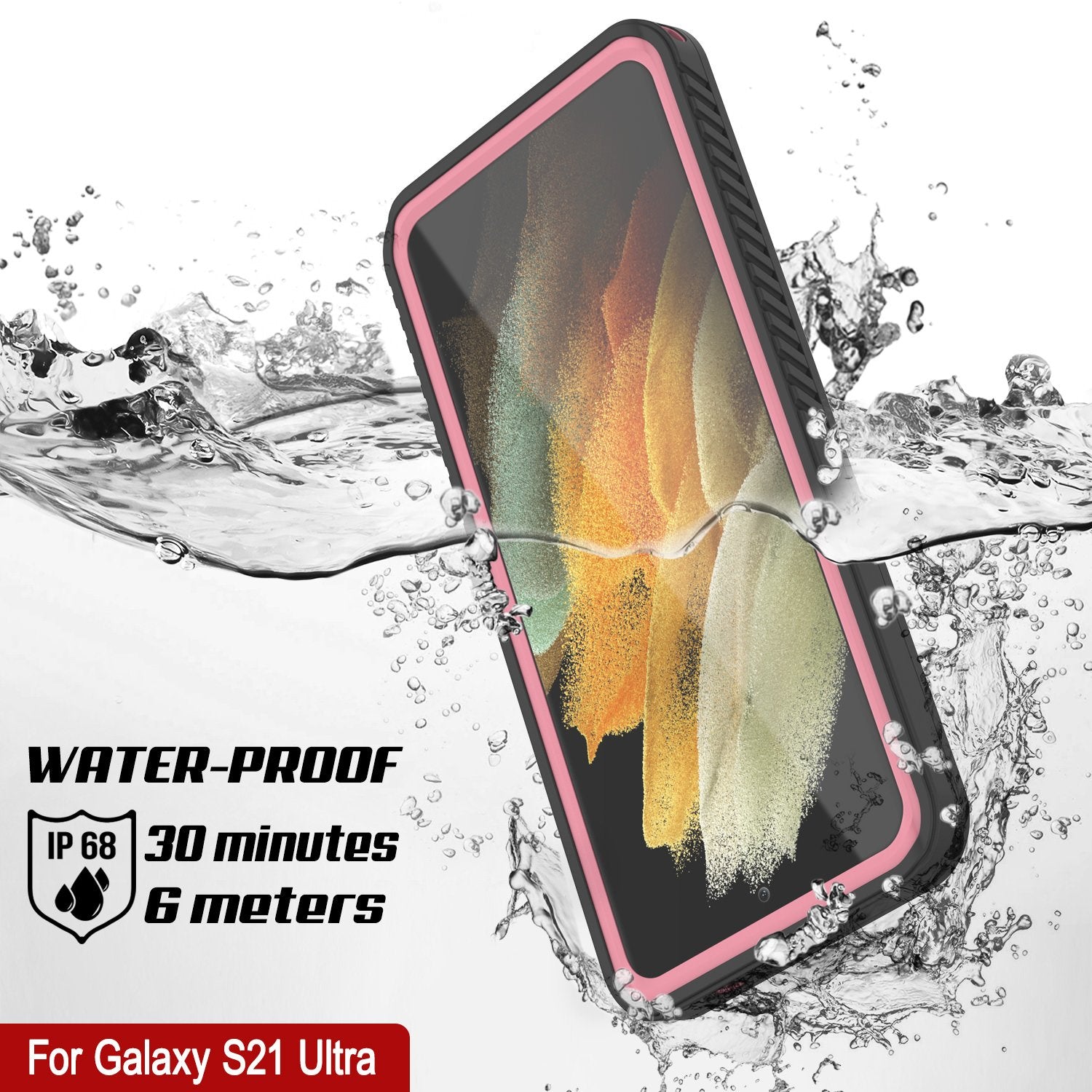 Galaxy S21 Ultra Water/Shock/Snowproof [Extreme Series] Slim Screen Protector Case [Pink]