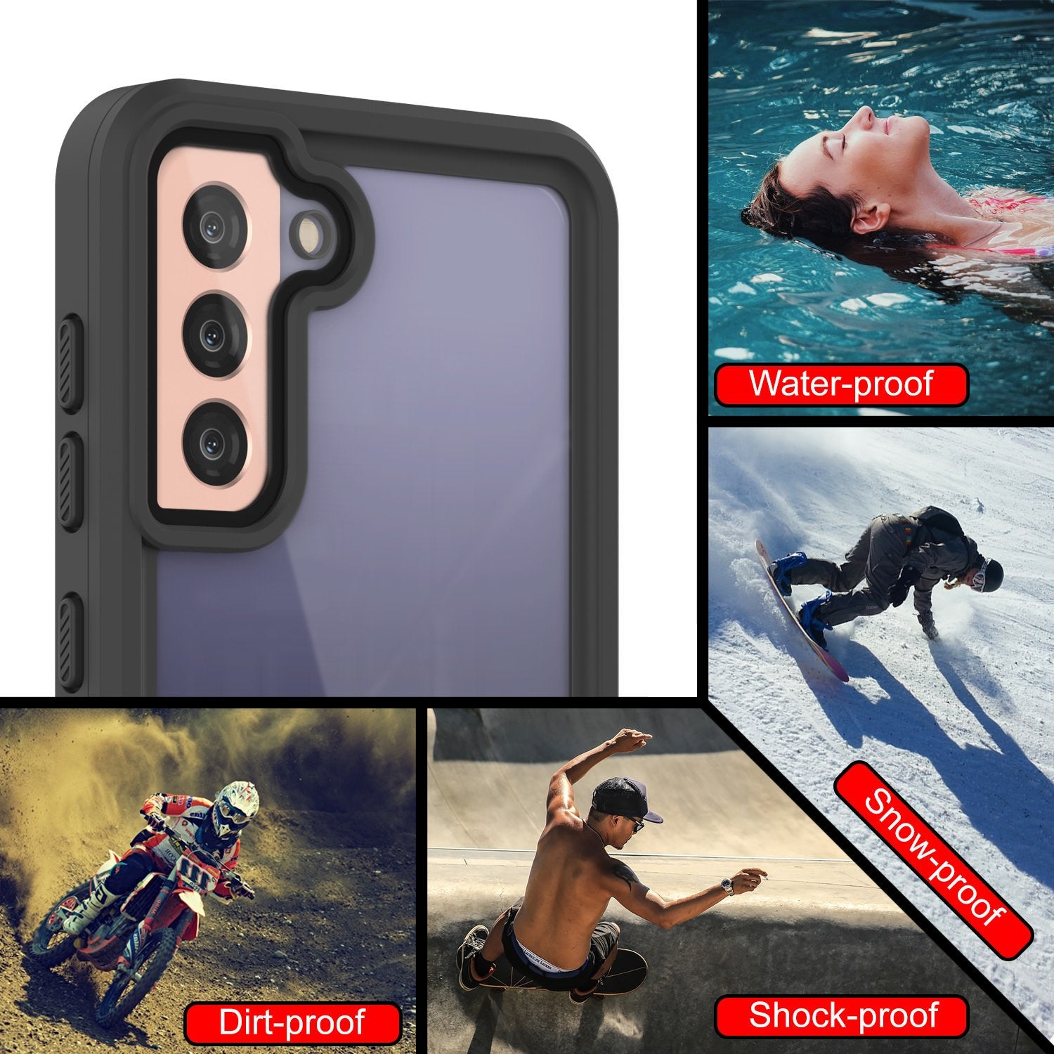 Galaxy S21 Water/Shockproof [Extreme Series] With Screen Protector Case [Black]