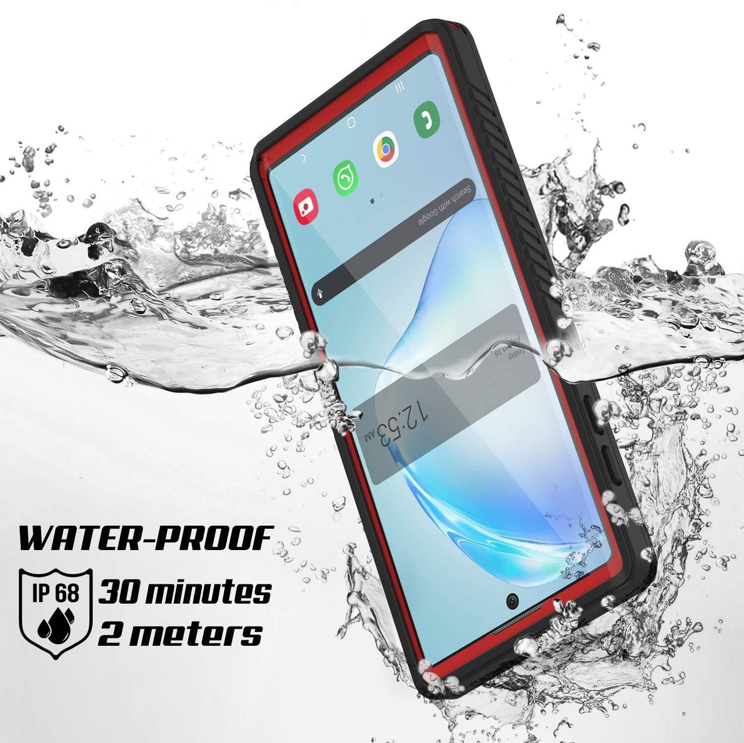 Galaxy Note 10 Case, Punkcase [Extreme Series] Armor Cover W/ Built In Screen Protector [Red]