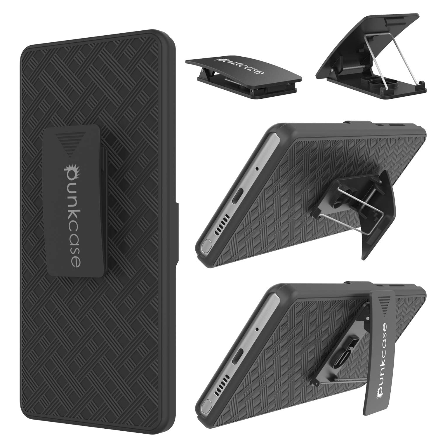 PunkCase Galaxy Note 10 Case with Screen Protector, Holster Belt Clip & Built-in Kickstand [Black]
