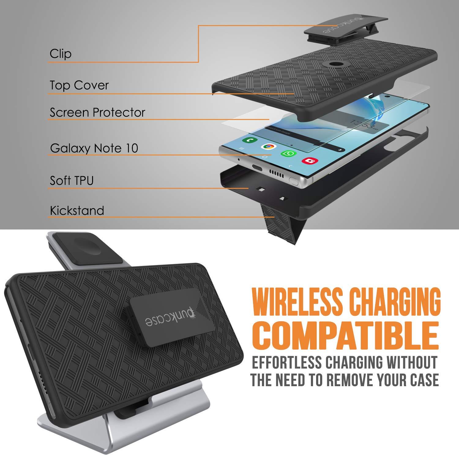 PunkCase Galaxy Note 20 Case with Screen Protector, Holster Belt Clip & Built-in Kickstand [Black]