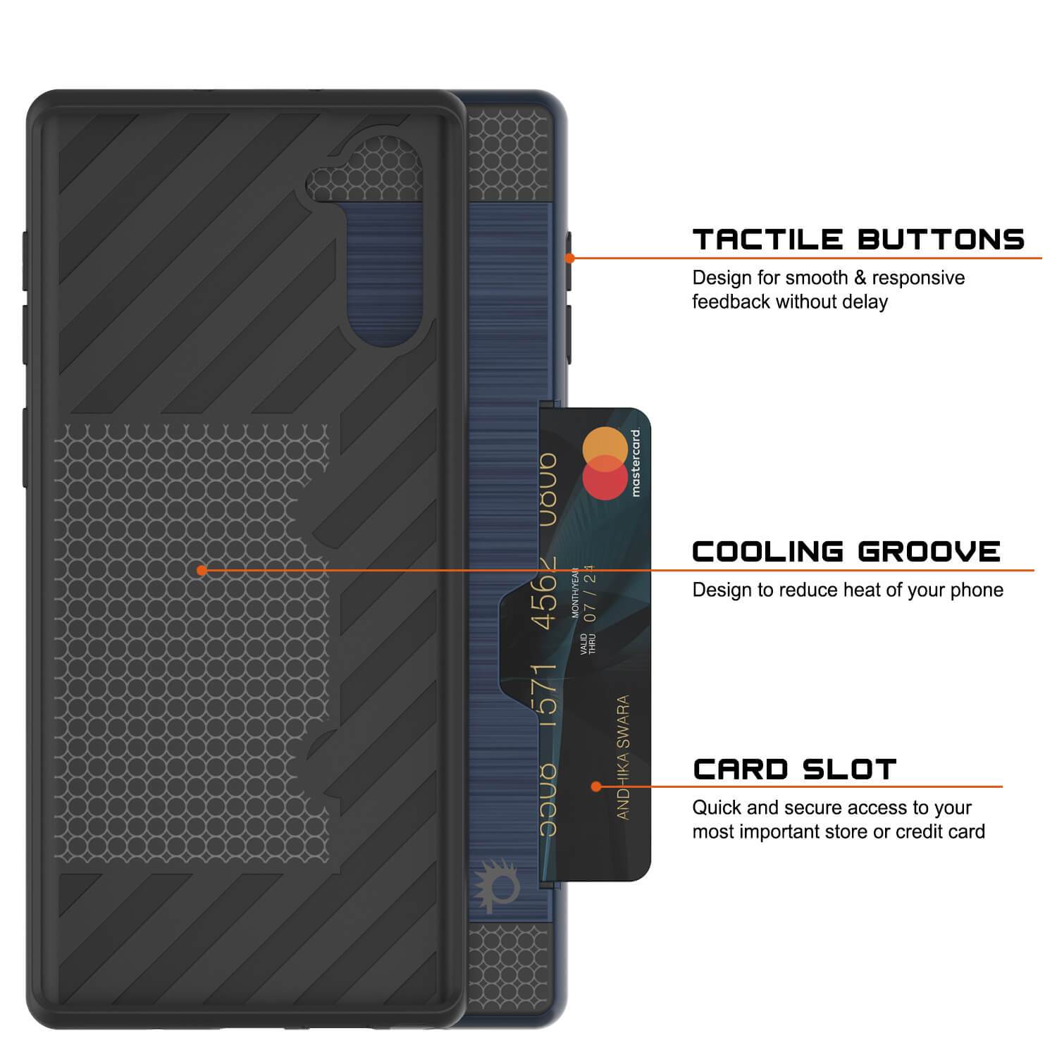 Galaxy Note 10+ Plus Case, PUNKcase [SLOT Series] Slim Fit  Samsung Note 10+ Plus [Navy]