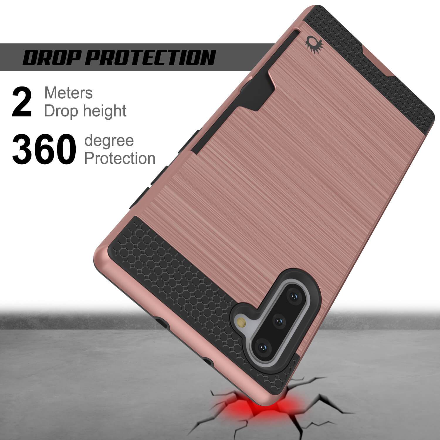 Galaxy Note 10 Case, PUNKcase [SLOT Series] Slim Fit  Samsung Note 10 [Rose Gold]