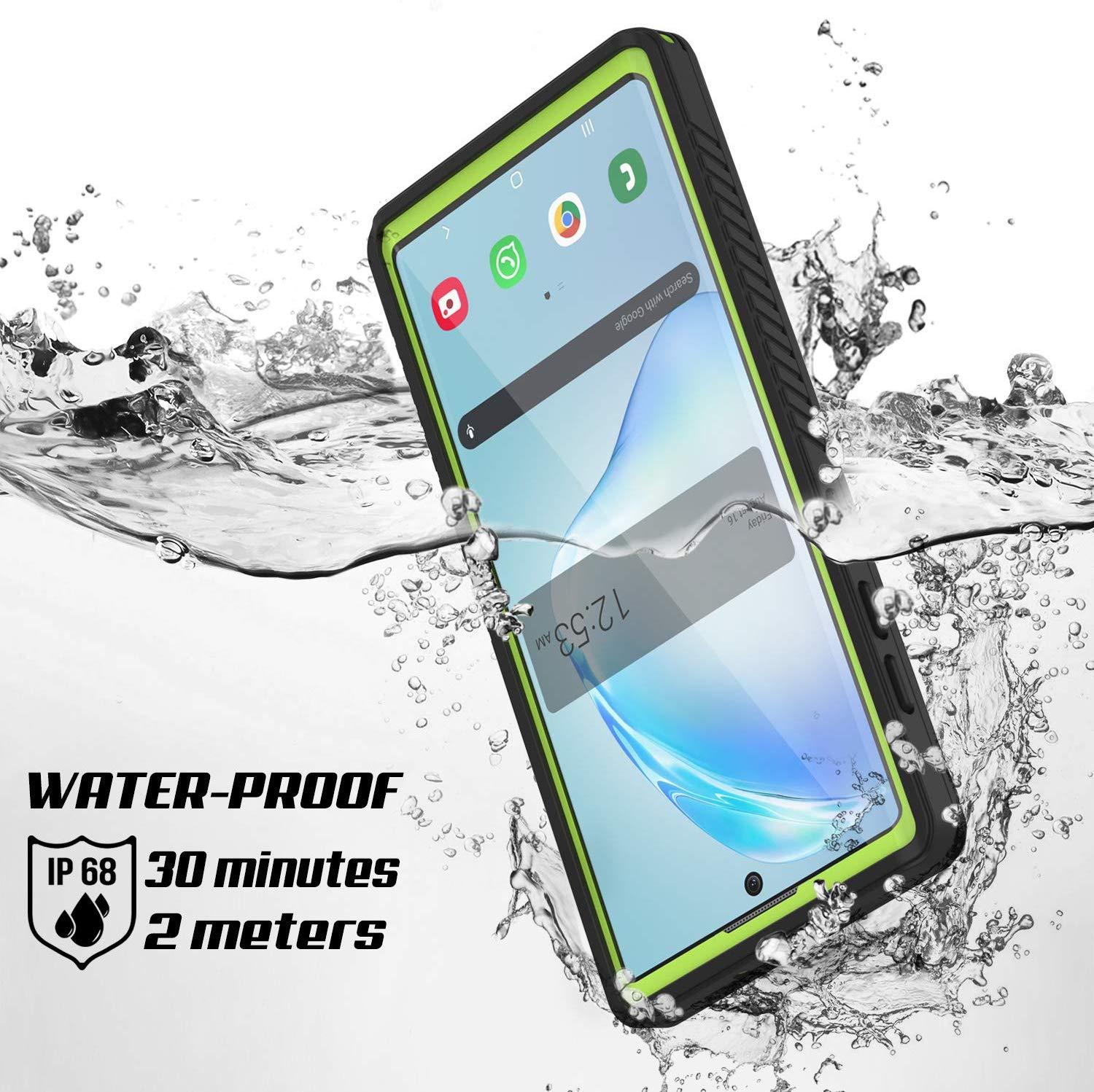 Galaxy Note 10+ Plus Case, Punkcase [Extreme Series] Armor Cover W/ Built In Screen Protector [Light Green]