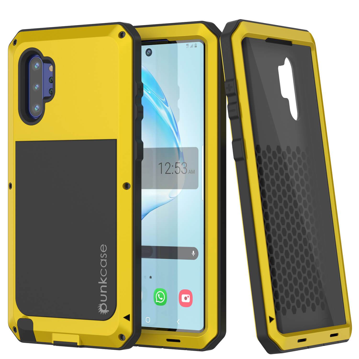 Galaxy Note 10+ Plus  Case, PUNKcase Metallic Neon Shockproof  Slim Metal Armor Case [Neon]