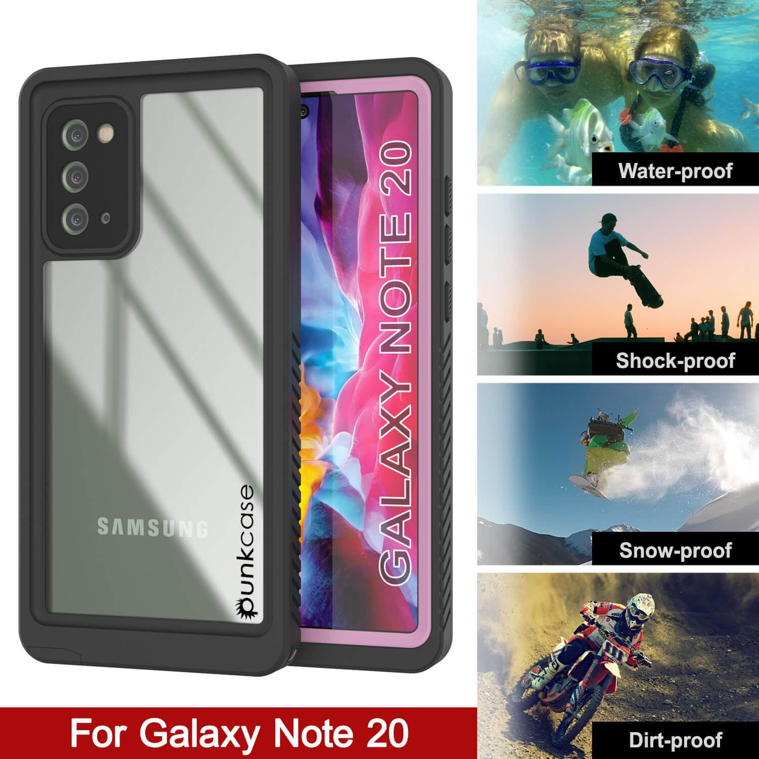 Galaxy Note 20 Case, Punkcase [Extreme Series] Armor Cover W/ Built In Screen Protector [Pink]