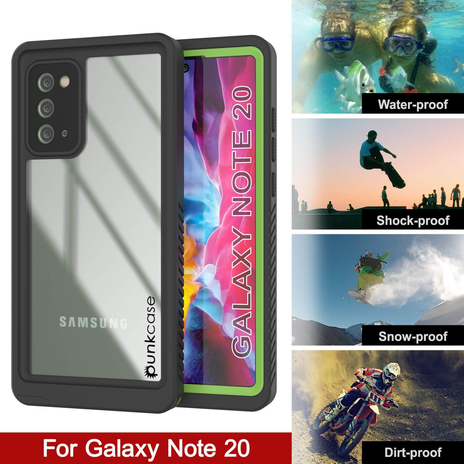 Galaxy Note 20 Case, Punkcase [Extreme Series] Armor Cover W/ Built In Screen Protector [Light Green]