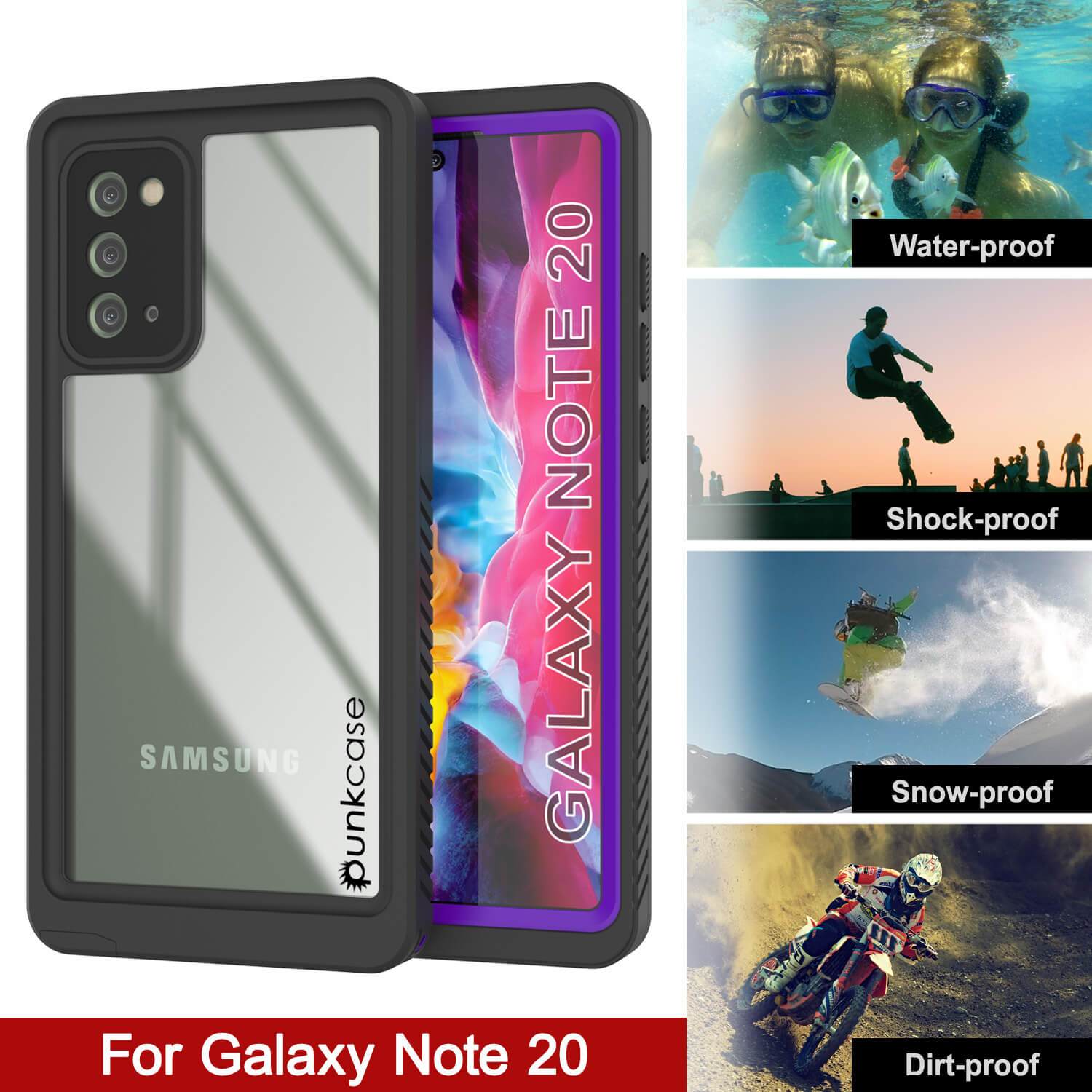 Galaxy Note 20 Case, Punkcase [Extreme Series] Armor Cover W/ Built In Screen Protector [Purple]