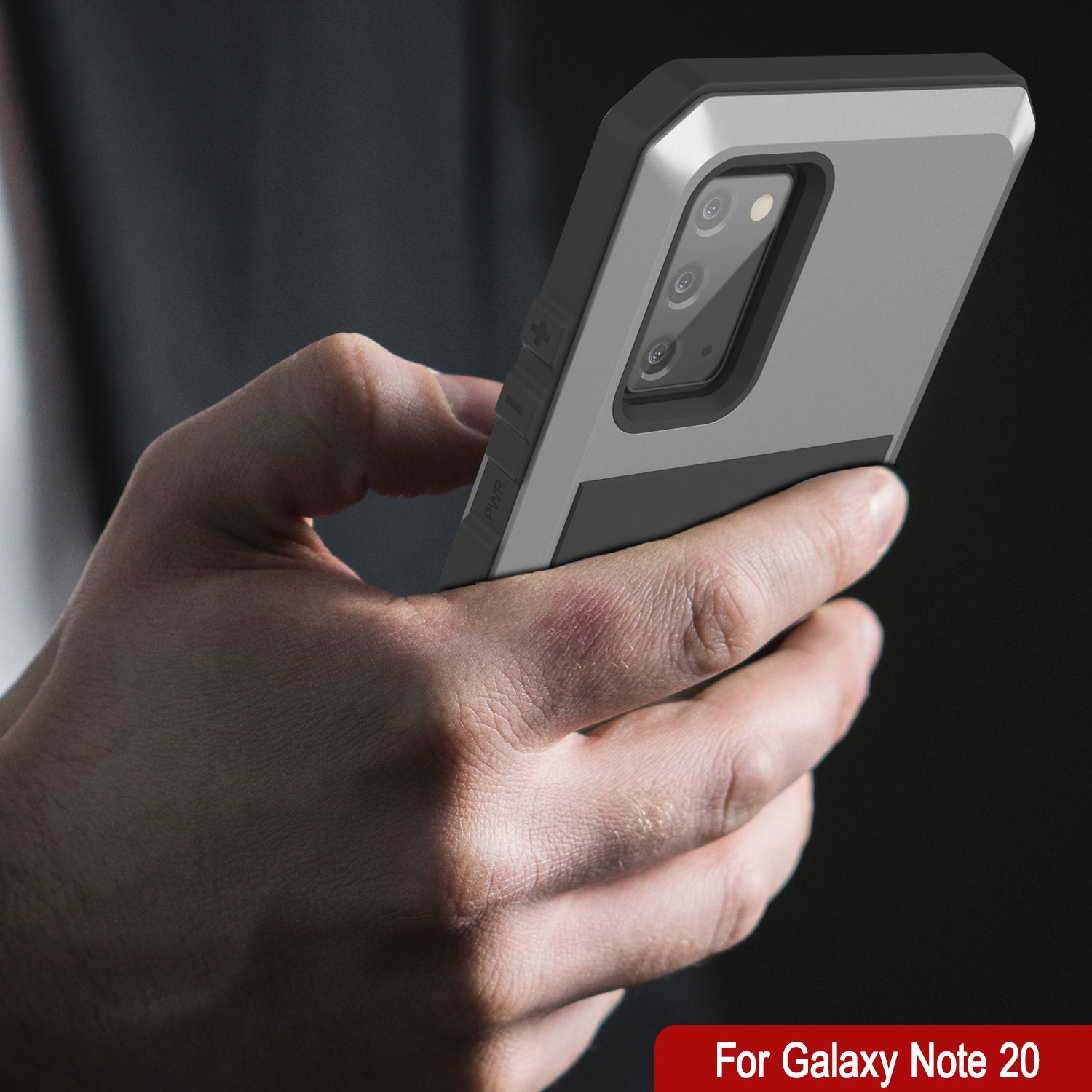 Galaxy Note 20  Case, PUNKcase Metallic Silver Shockproof  Slim Metal Armor Case [Silver]