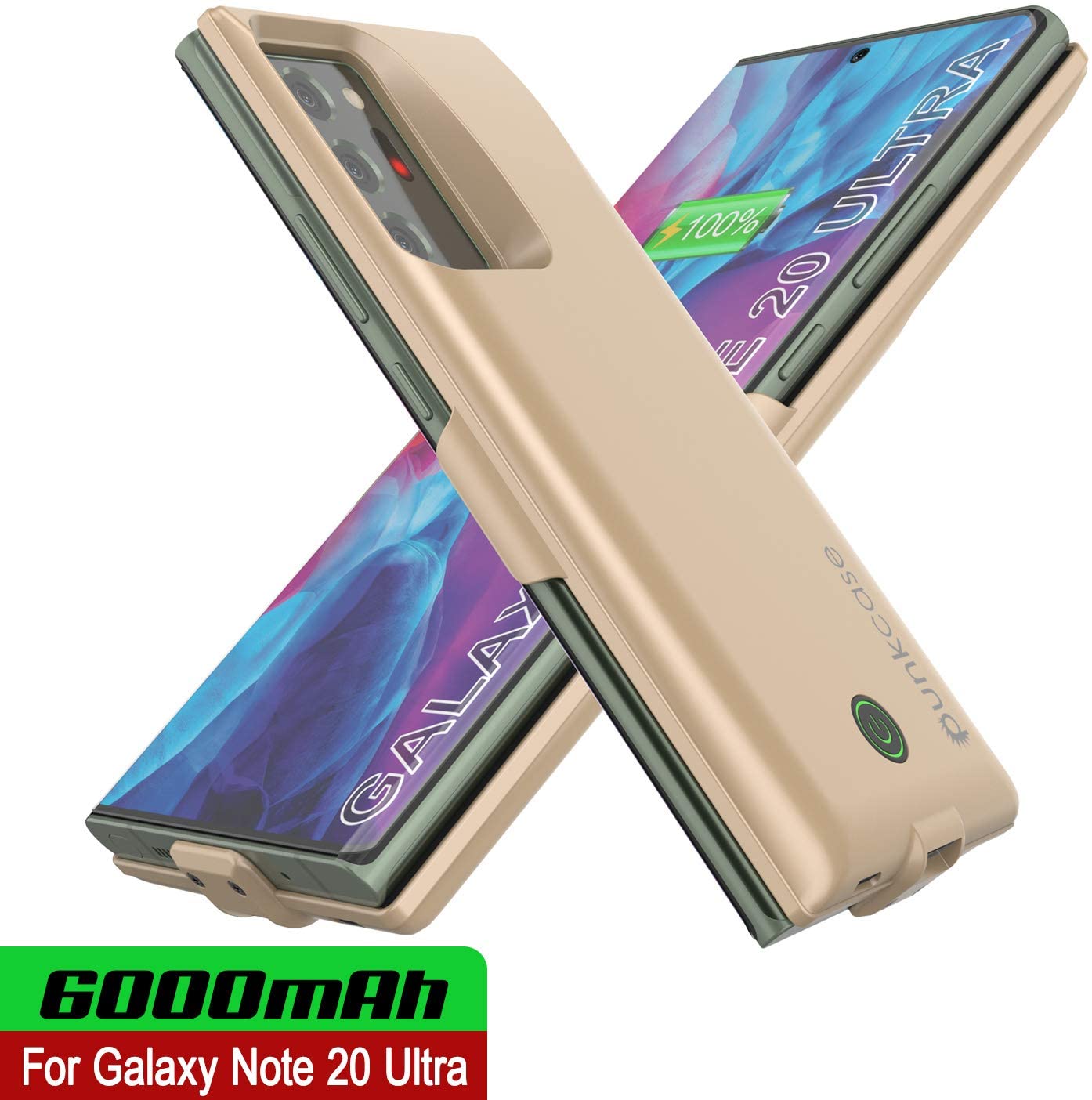 Galaxy Note 20 Ultra 6000mAH Battery Charger PunkJuice 2.0 Slim Case [Gold]