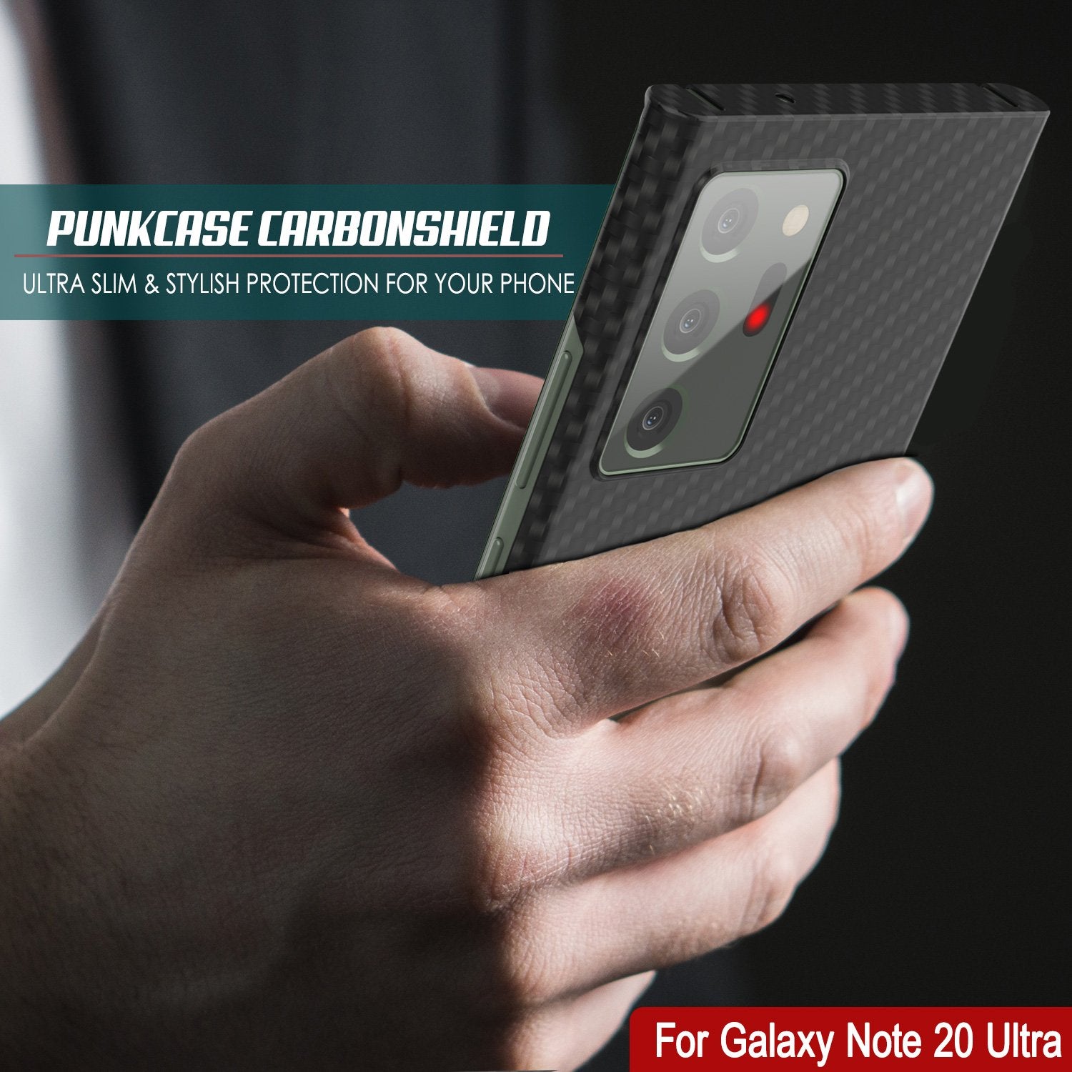 Galaxy Note 20 Ultra Case, Punkcase CarbonShield, Heavy Duty & Ultra Thin Cover