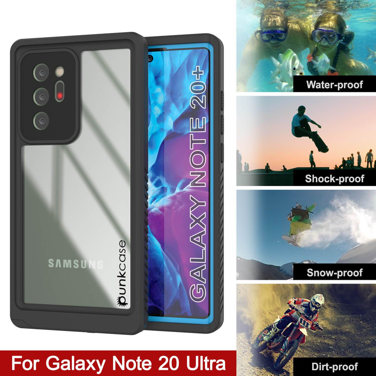 Galaxy Note 20 Ultra Case, Punkcase [Extreme Series] Armor Cover W/ Built In Screen Protector [Light Blue]