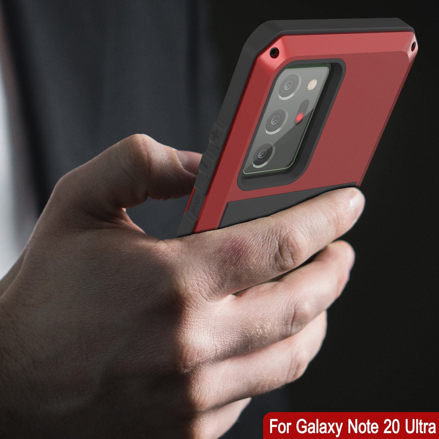 Galaxy Note 20 Ultra  Case, PUNKcase Metallic Red Shockproof  Slim Metal Armor Case [Red]