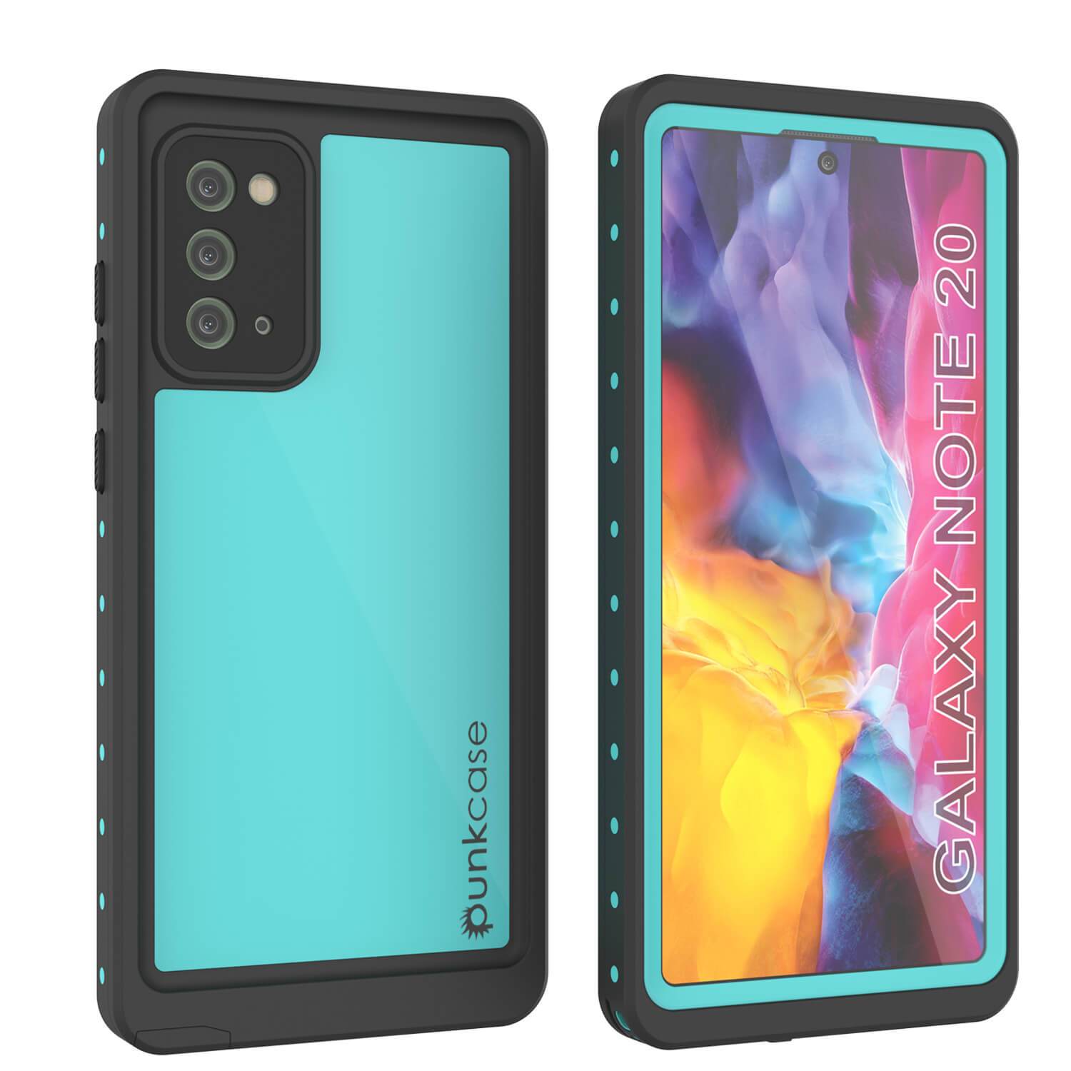 Galaxy Note 20 Waterproof Case, Punkcase Studstar Series Teal Thin Armor Cover
