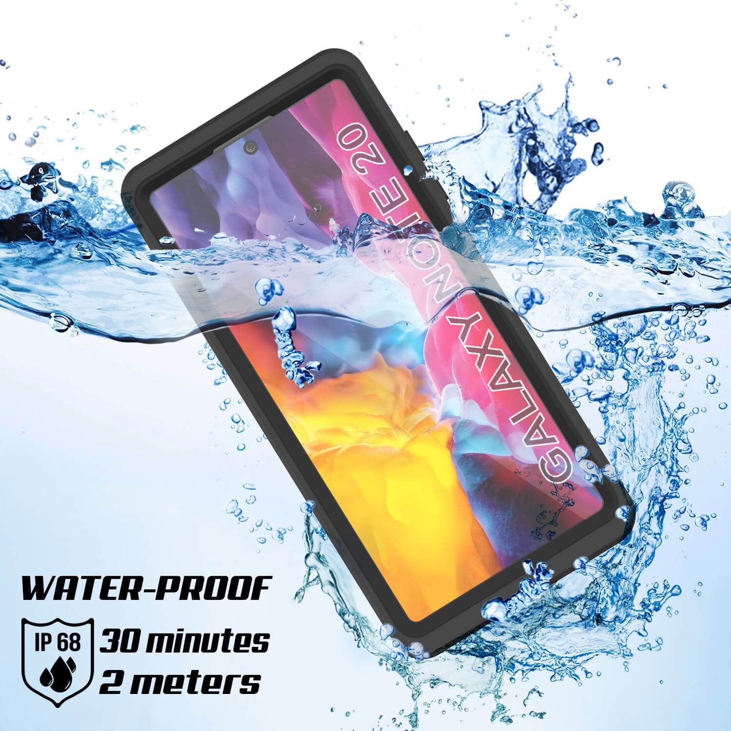 Galaxy Note 20 Waterproof Case, Punkcase Studstar Black Thin Armor Cover