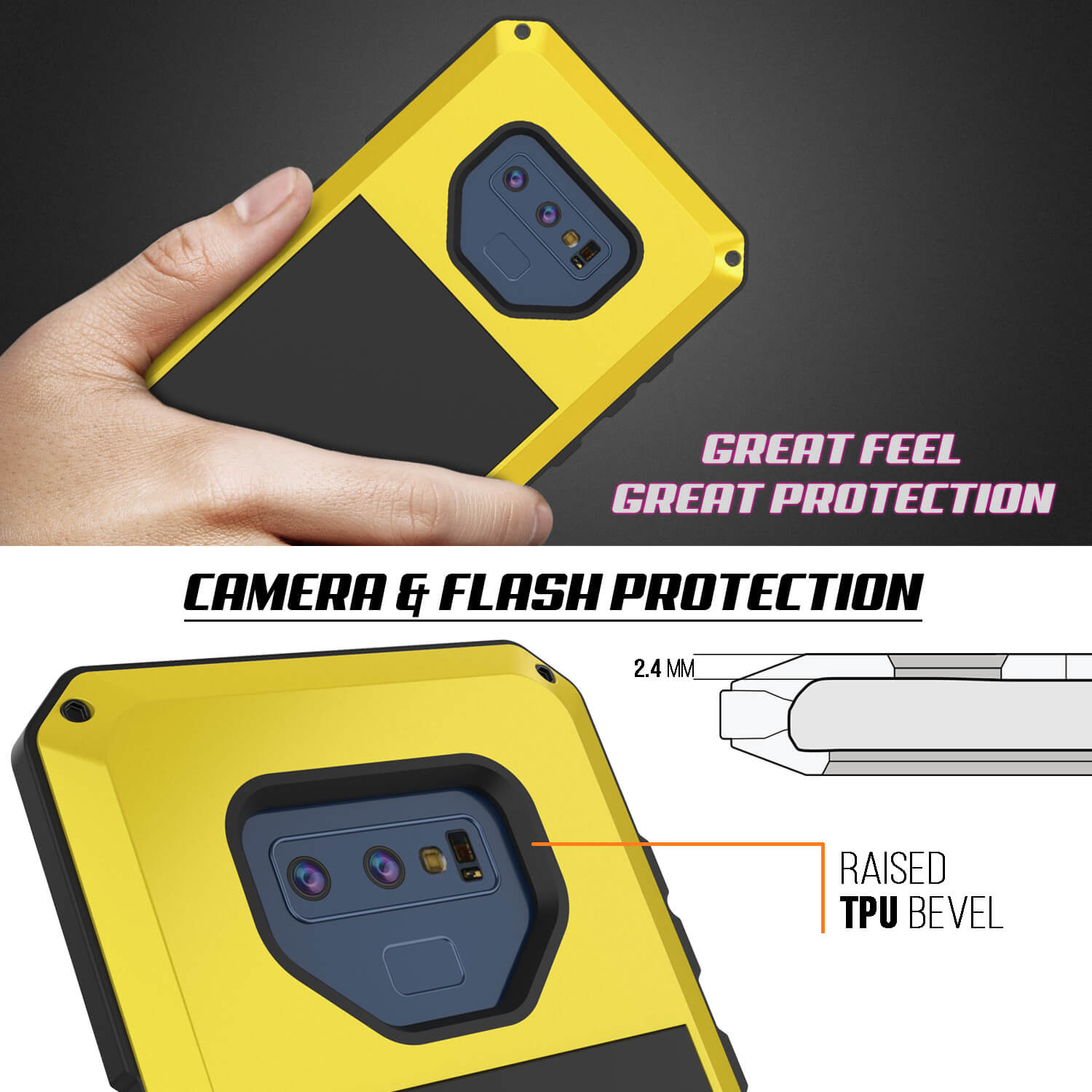 Galaxy Note 9  Case, PUNKcase Metallic Neon Shockproof  Slim Metal Armor Case [Neon]