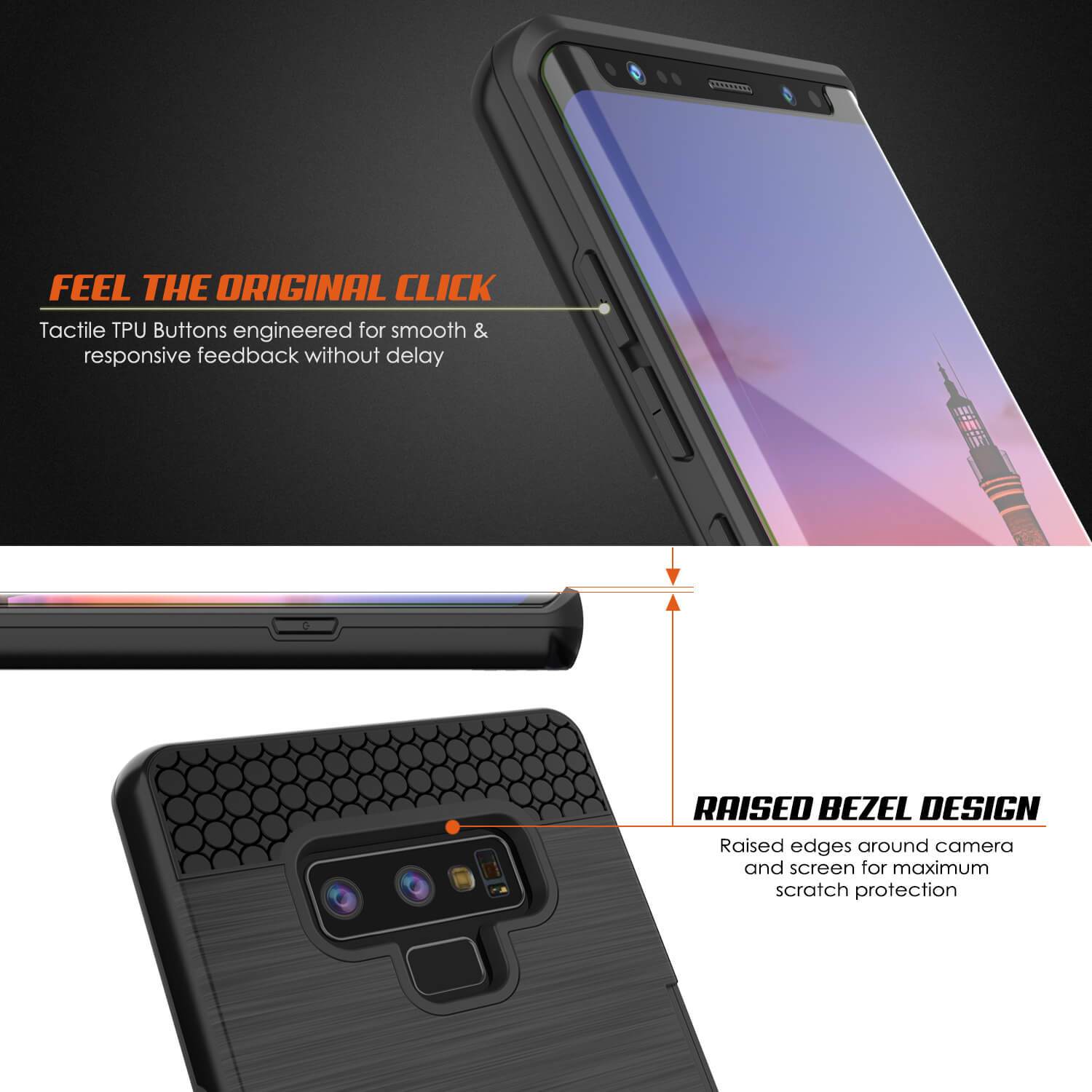Galaxy Note 9 Case, PUNKcase [SLOT Series] Slim Fit  Samsung Note 9 [Black]