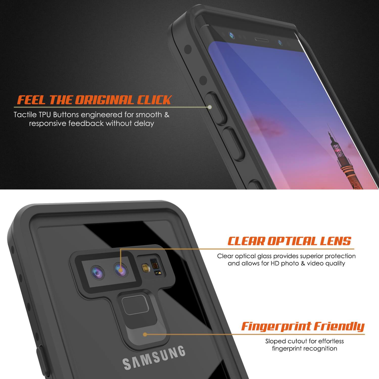 Galaxy Note 9 Waterproof Case Punkсase StudStar Clear Thin 6.6ft Underwater Shock/Snow Proof
