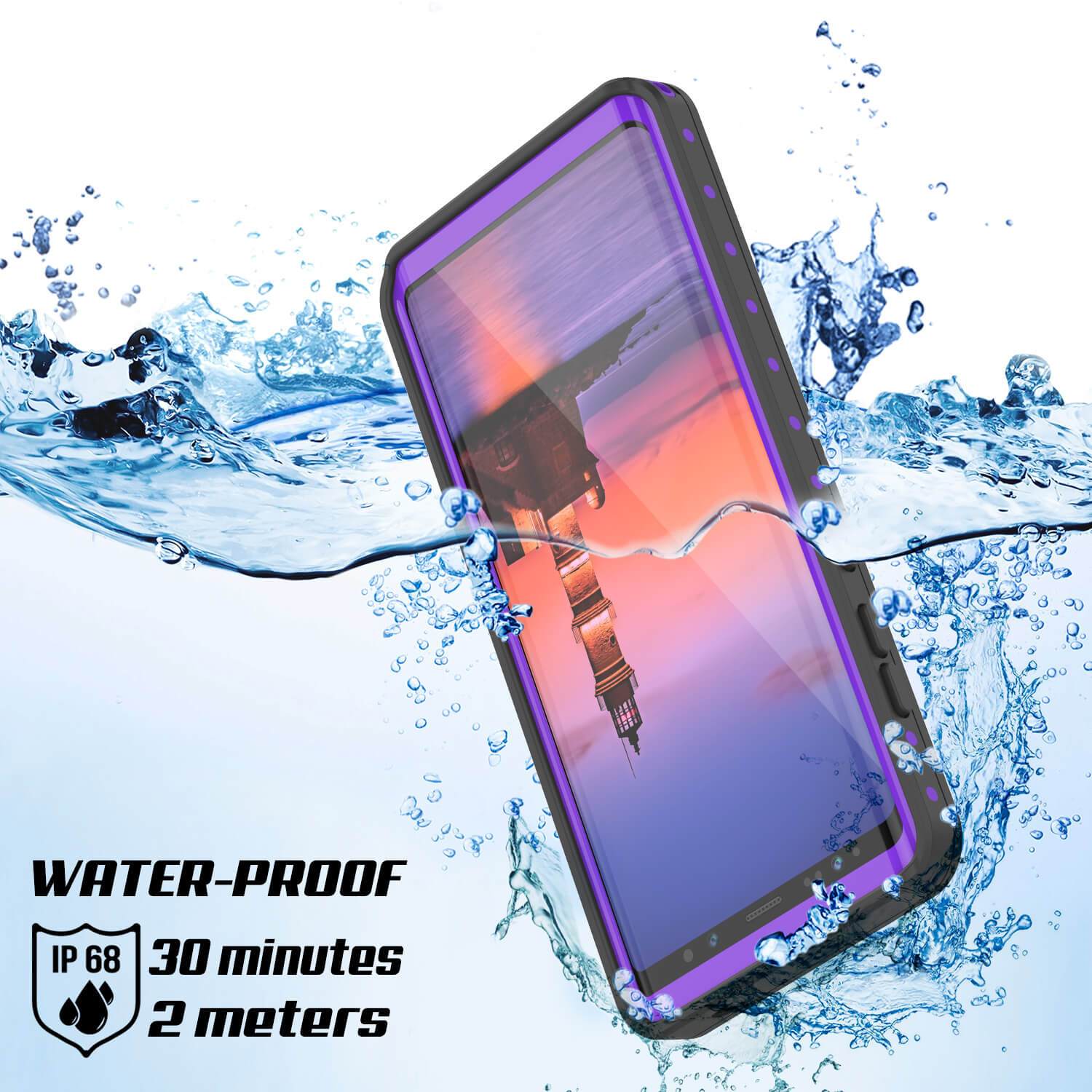 Galaxy Note 9 Waterproof Case PunkCase StudStar Purple Thin 6.6ft Underwater Shock/Snow Proof