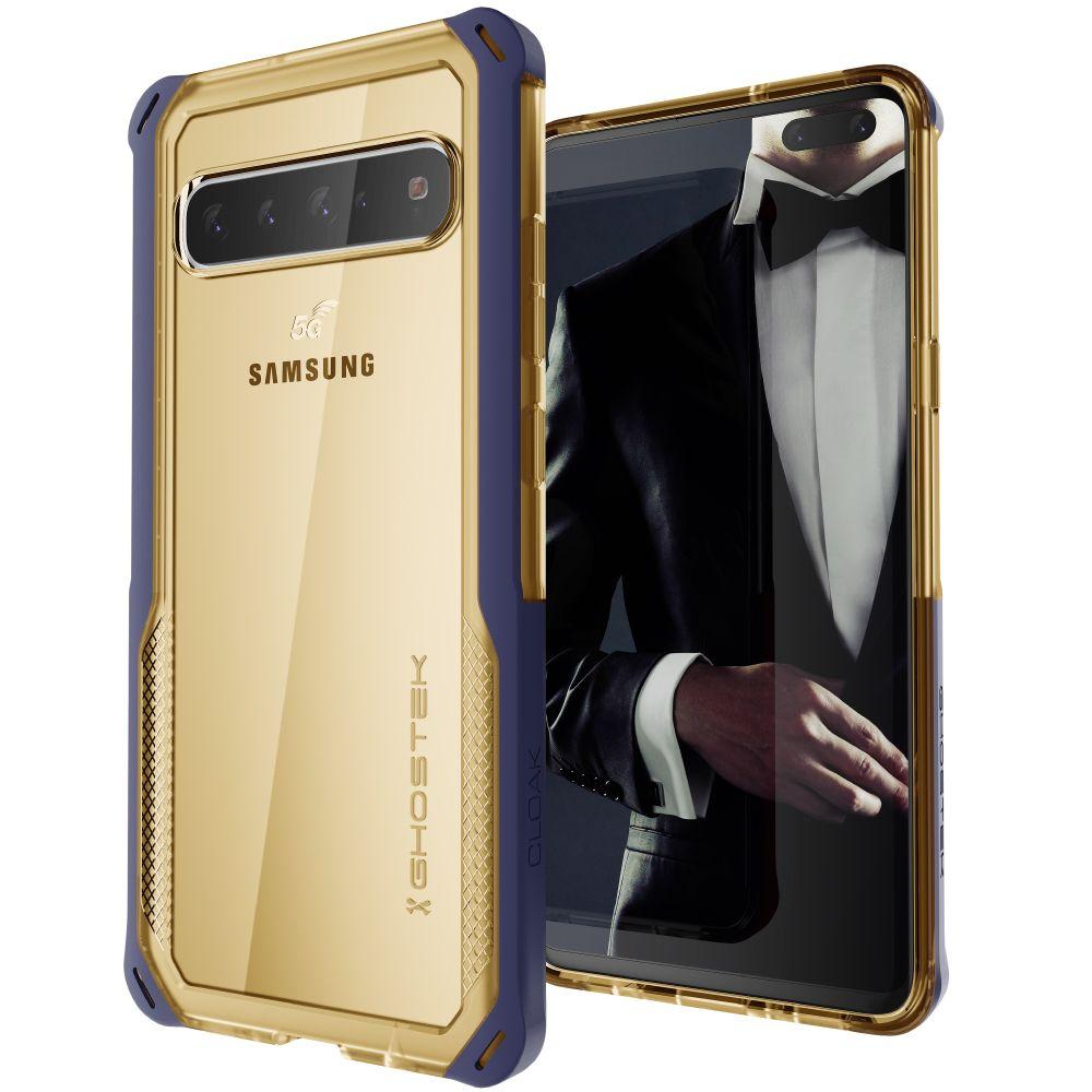 CLOAK 4 for Galaxy S10 5G Shockproof Hybrid Case [Blue-Gold]