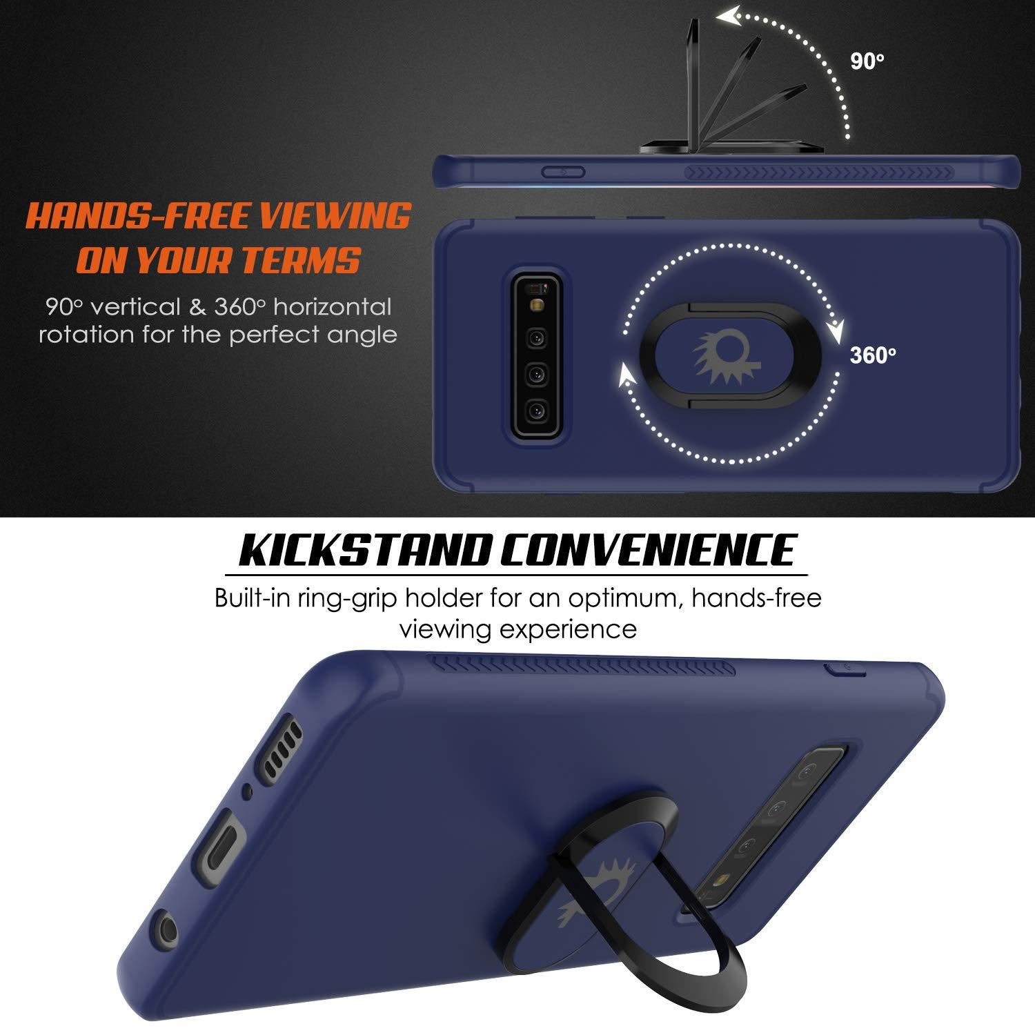 Galaxy S10 Case, Punkcase Magnetix Protective TPU Cover W/ Kickstand, Sceen Protector[Blue]