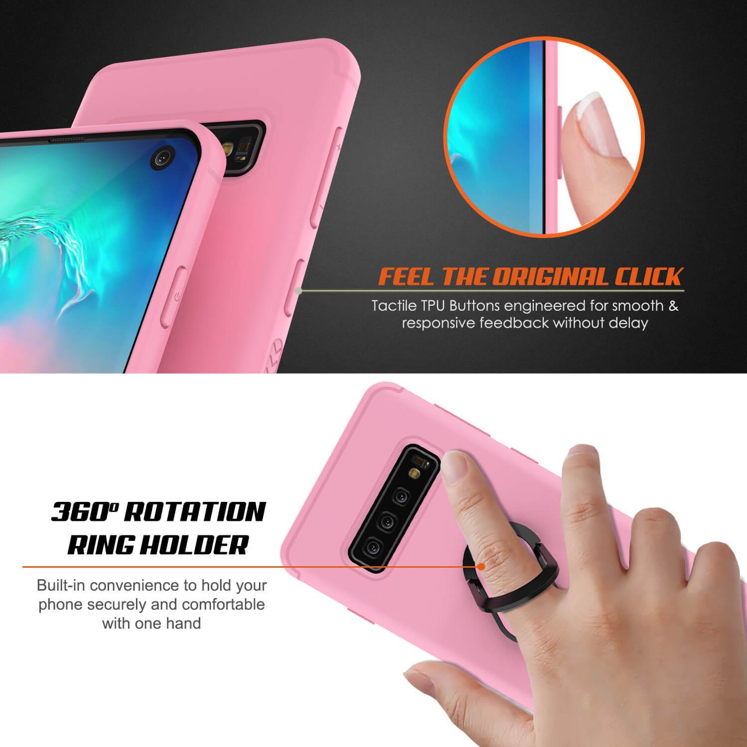 Galaxy S10 Case, Punkcase Magnetix Protective TPU Cover W/ Kickstand, Sceen Protector[Pink]