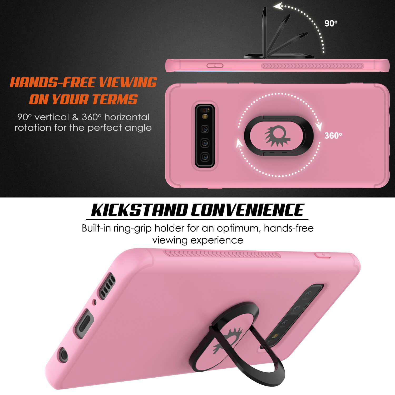 Galaxy S10 Case, Punkcase Magnetix Protective TPU Cover W/ Kickstand, Sceen Protector[Pink]