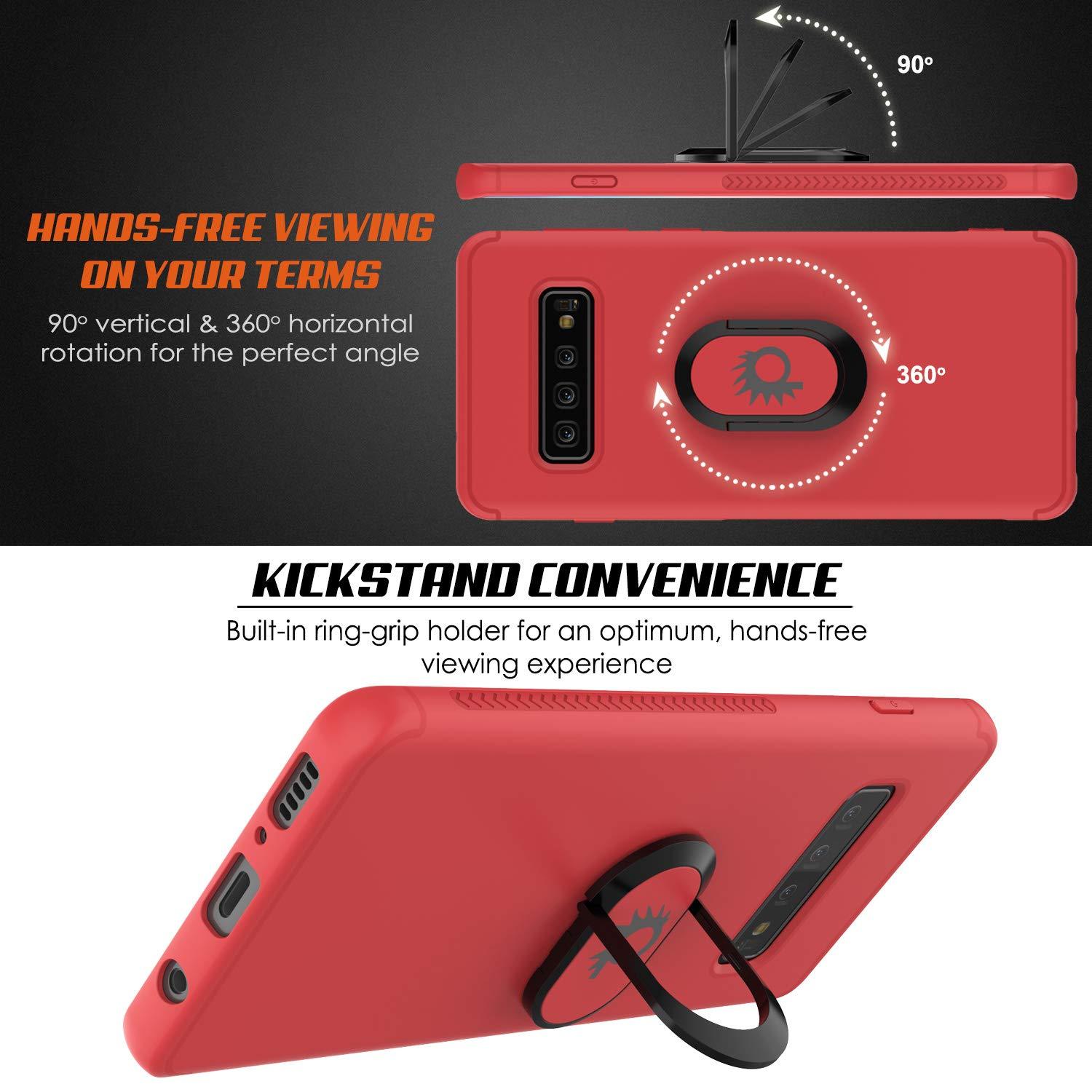 Galaxy S10 Case, Punkcase Magnetix Protective TPU Cover W/ Kickstand, Sceen Protector[Red]