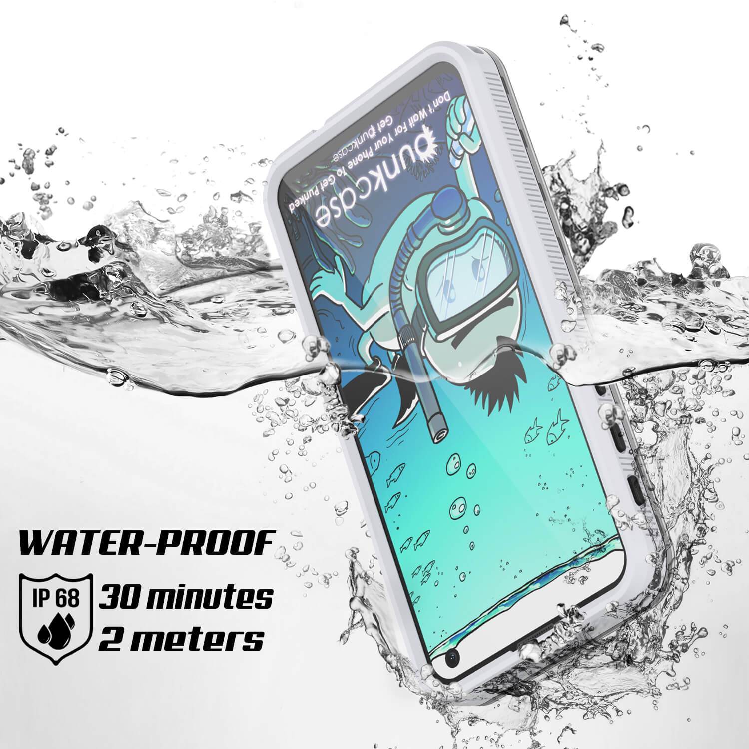 Galaxy S10e Waterproof Case, Punkcase StudStar White Thin 6.6ft Underwater IP68 Shock/Snow Proof