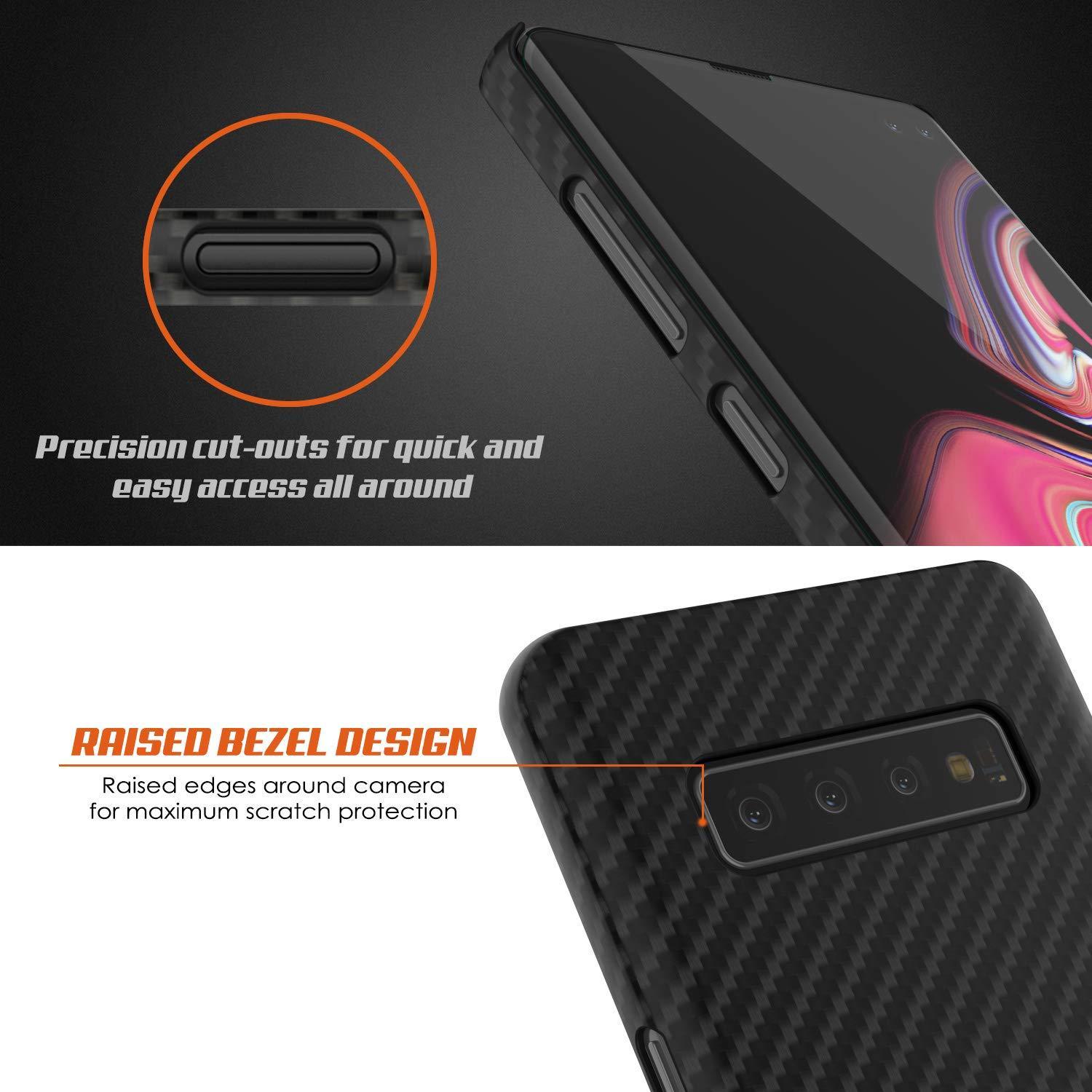 Galaxy S20+ Plus Case, Punkcase CarbonShield, Heavy Duty & Ultra Thin 2 Piece Dual Layer PU Leather Jet Black Cover (Carbon Fiber Style)