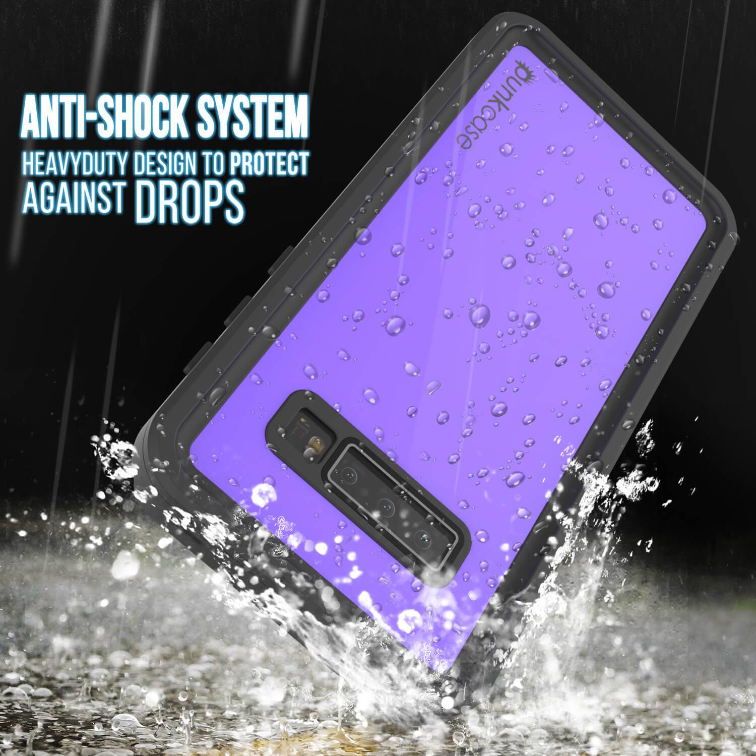 Galaxy S10e Waterproof Case PunkCase StudStar Purple Thin 6.6ft Underwater IP68 Shock/Snow Proof
