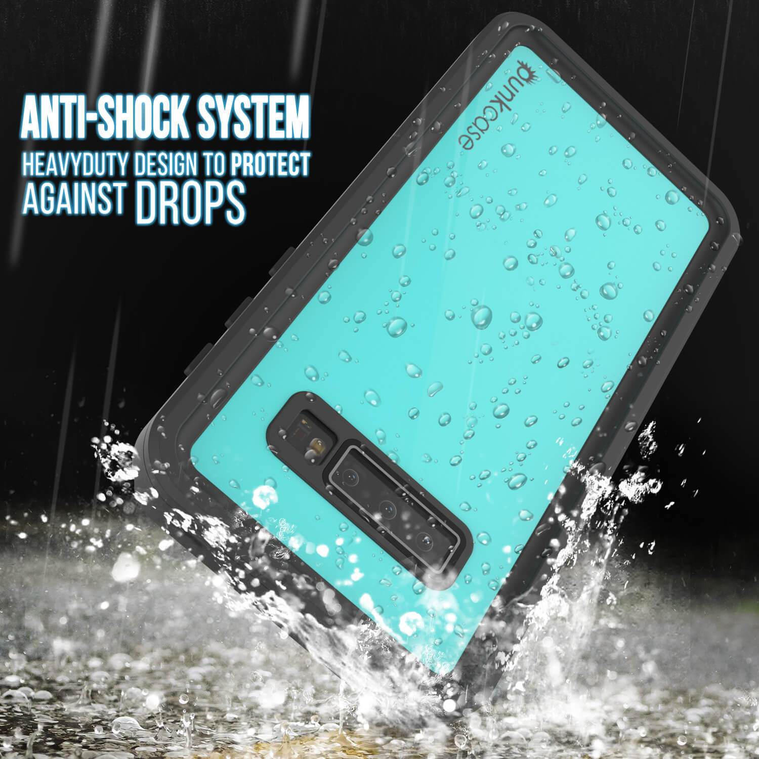 Galaxy S10e Waterproof Case PunkCase StudStar Teal Thin 6.6ft Underwater IP68 Shock/Snow Proof
