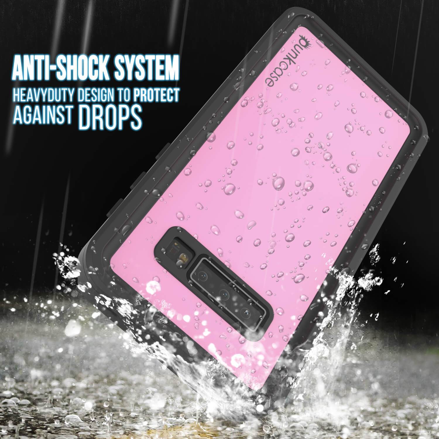 Galaxy S10+ Plus Waterproof Case PunkCase StudStar Pink Thin 6.6ft Underwater IP68 Shock/Snow Proof
