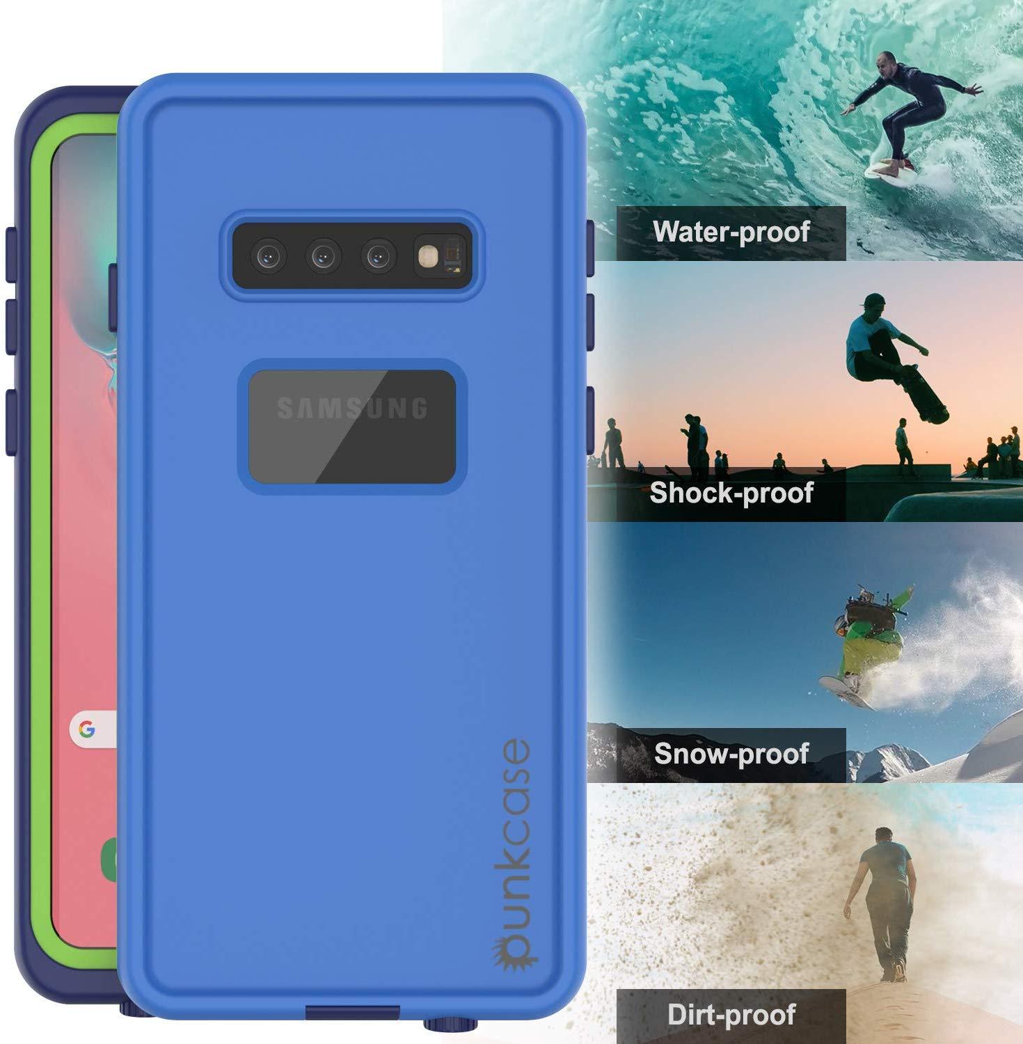 Punkcase S10+ Plus Waterproof Case [Aqua Series] Armor Cover [Blue]