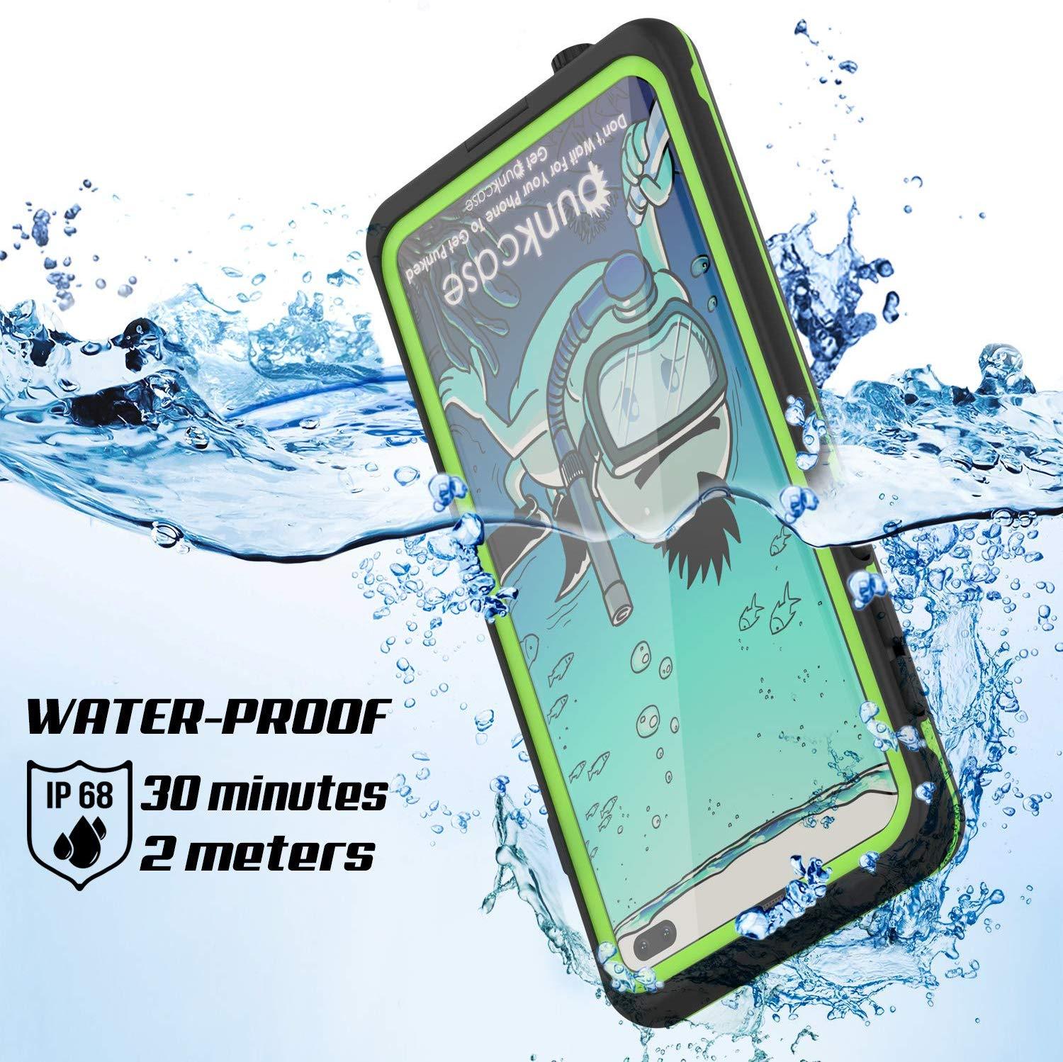 Punkcase S10+ Plus Waterproof Case [Aqua Series] Armor Cover [Black]