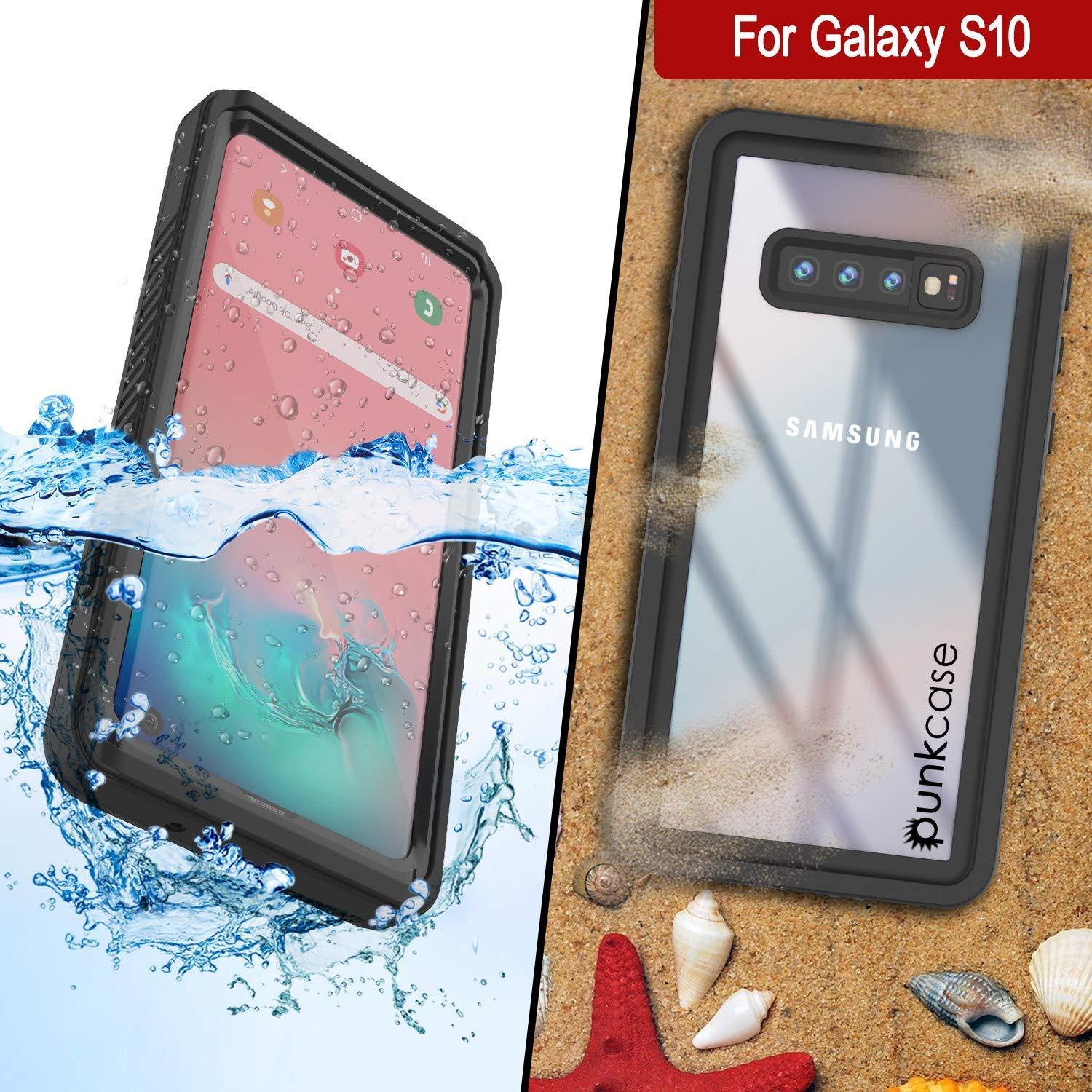 Galaxy S10+ Plus Water/Shockproof With Screen Protector Case [Black]