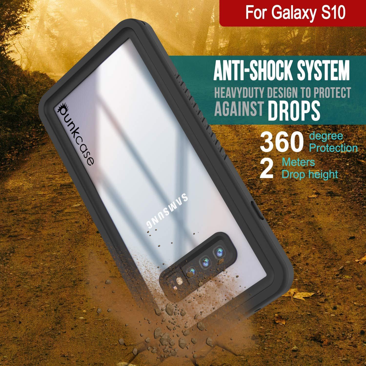 Galaxy S10+ Plus Water/Shockproof With Screen Protector Case [Black]