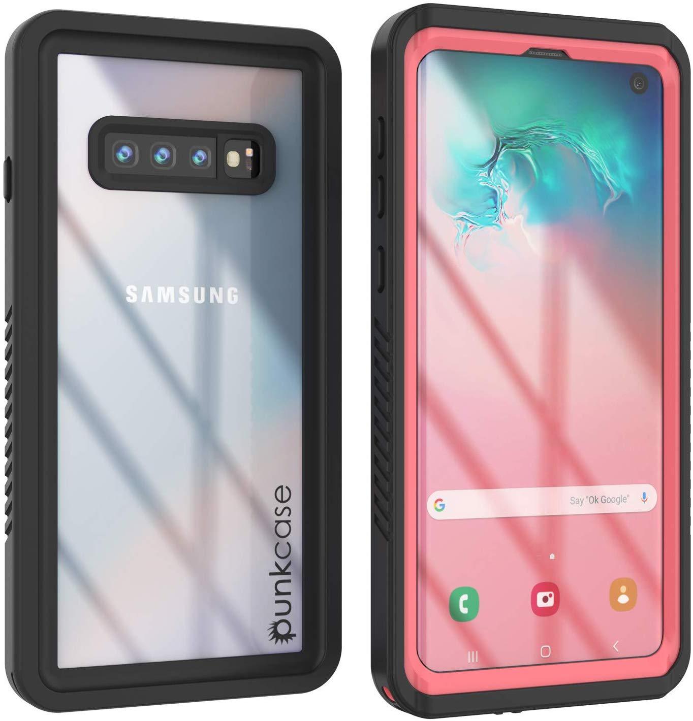 Galaxy S10+ Plus Water/Shock/Snowproof Slim Screen Protector Case [Pink]