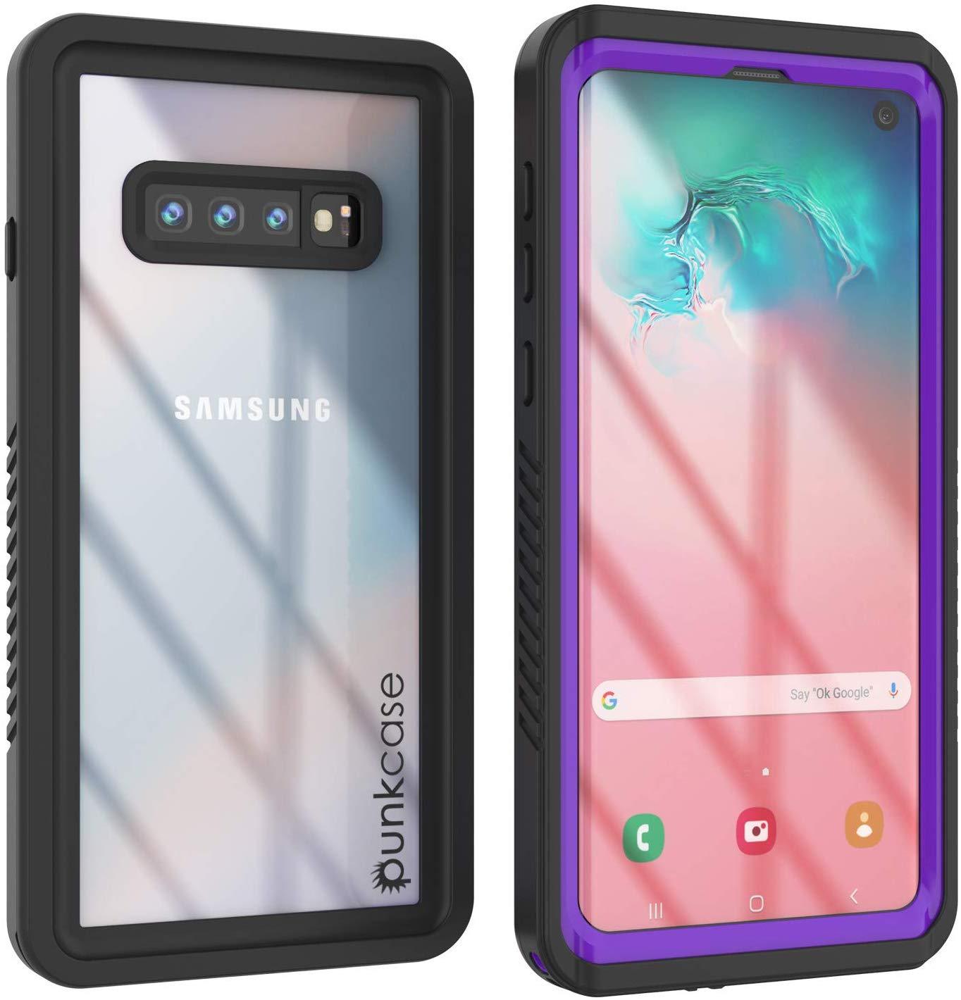 Galaxy S10+ Plus Water/Shockproof Slim Screen Protector Case [Purple]