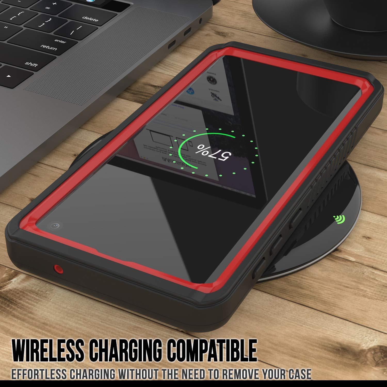 Galaxy S10+ Plus Water/Shock/Snowproof Slim Screen Protector Case [Red]